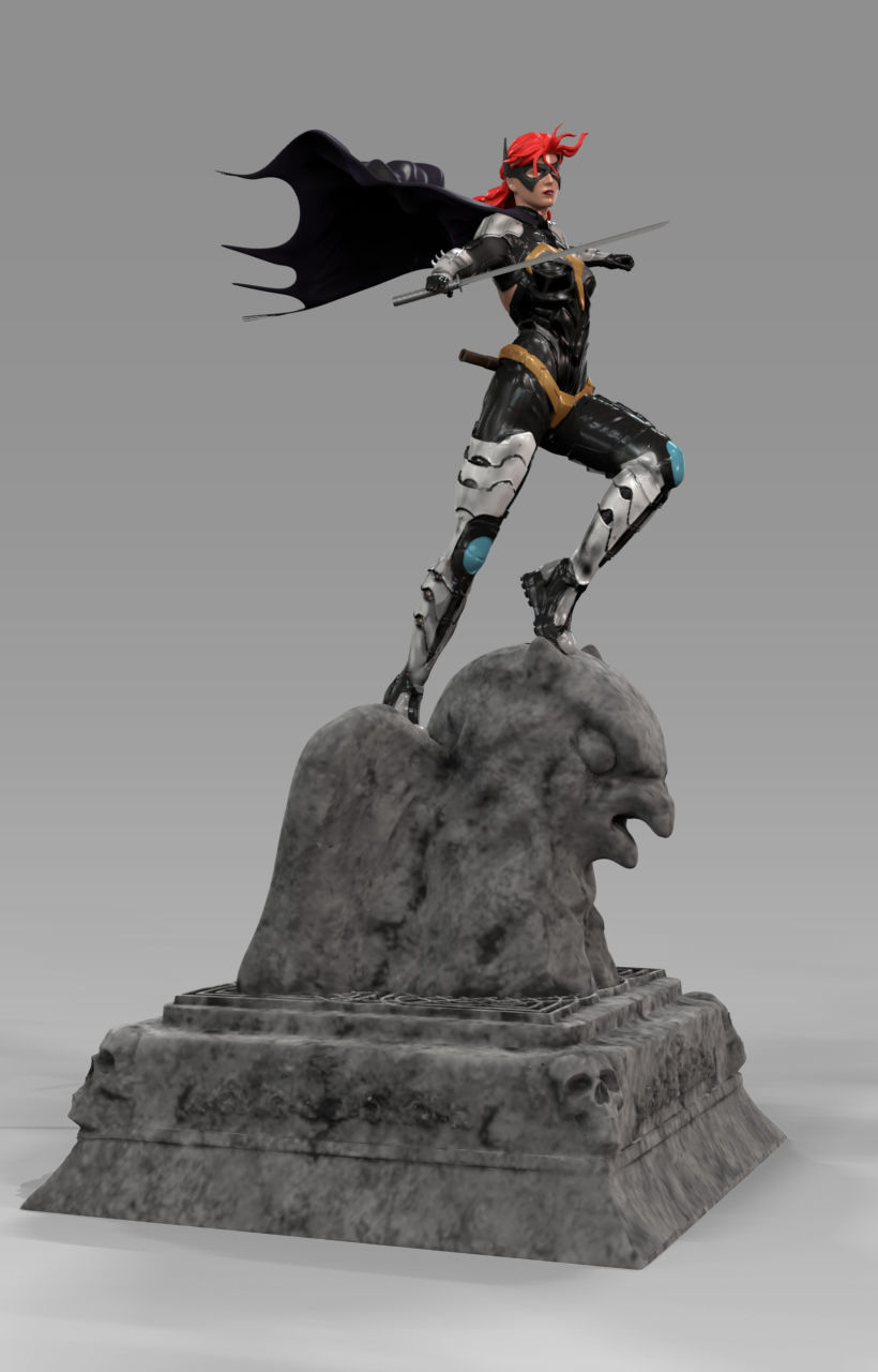 Batgirl Statue 3D print model_1