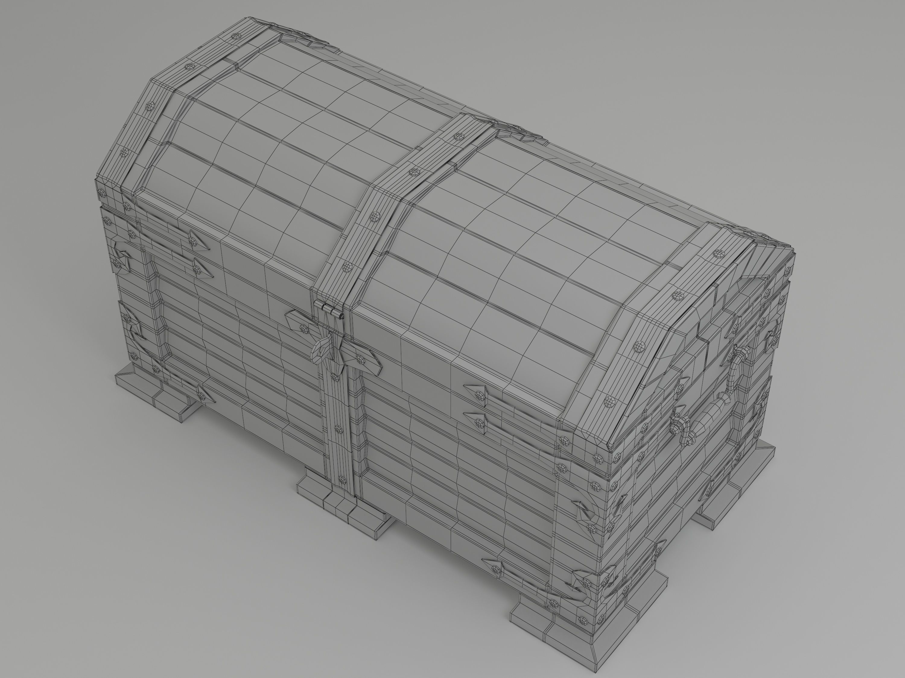 Wood chest 3D model_5