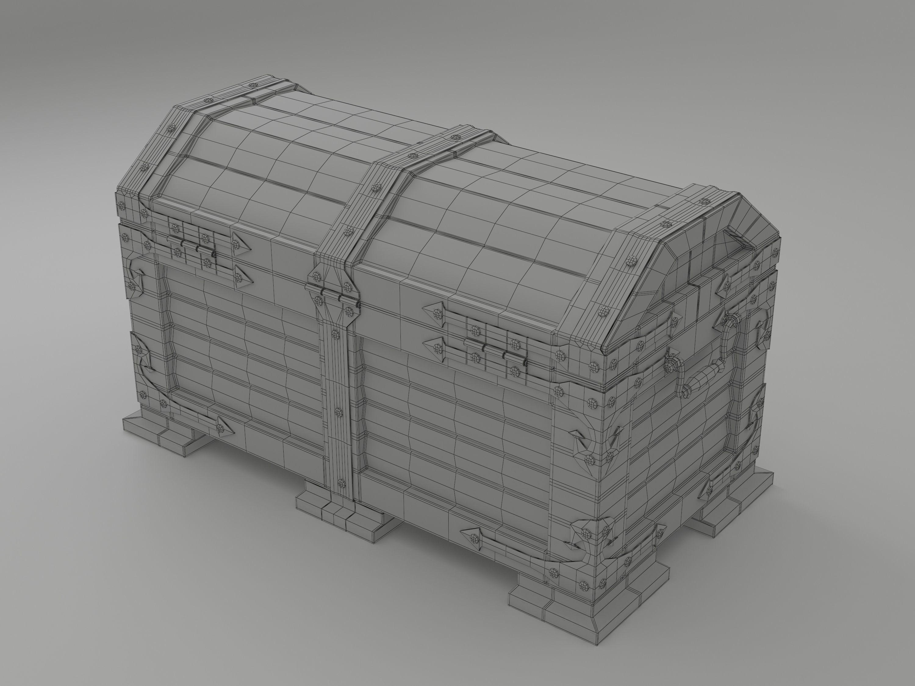Wood chest 3D model_8
