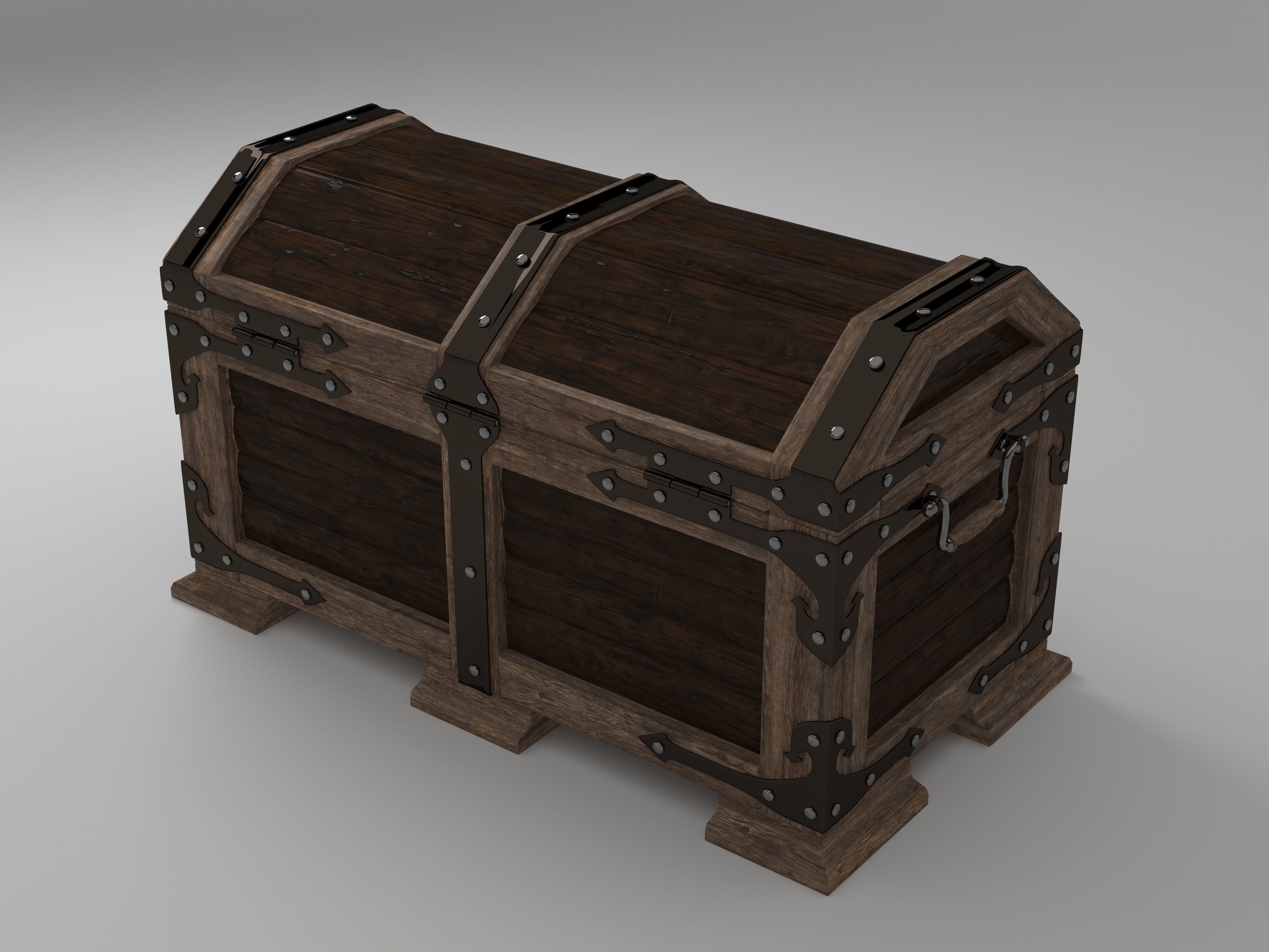 Wood chest 3D model_6