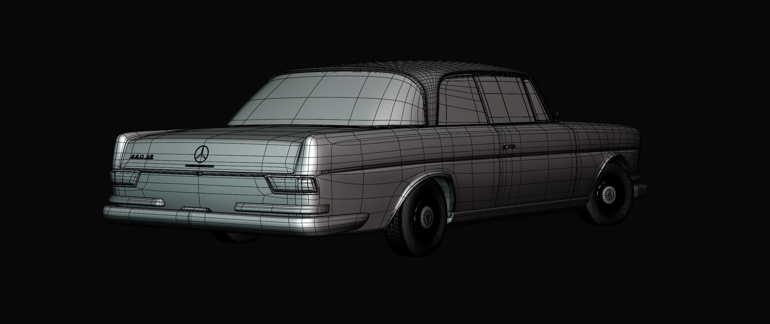 Mercedes 220se w111 3D model_12