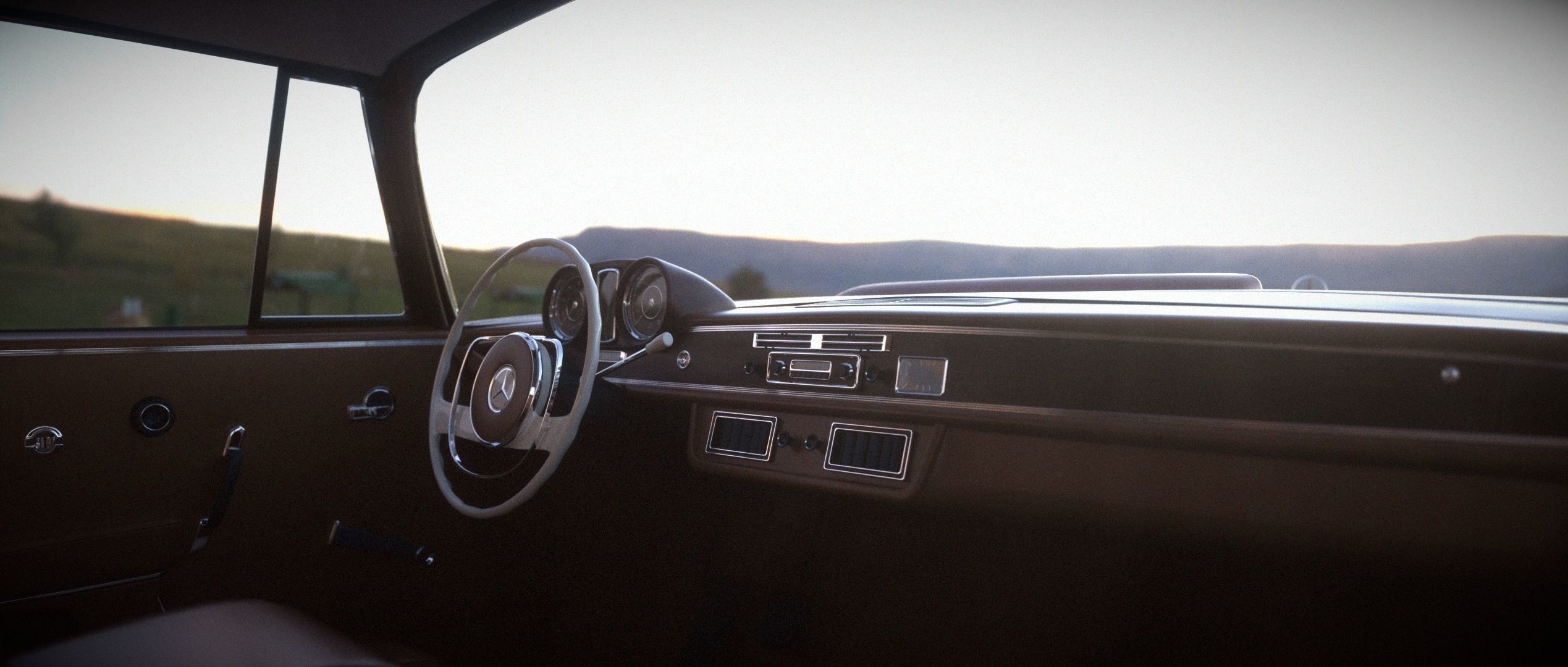 Mercedes 220se w111 3D model_3