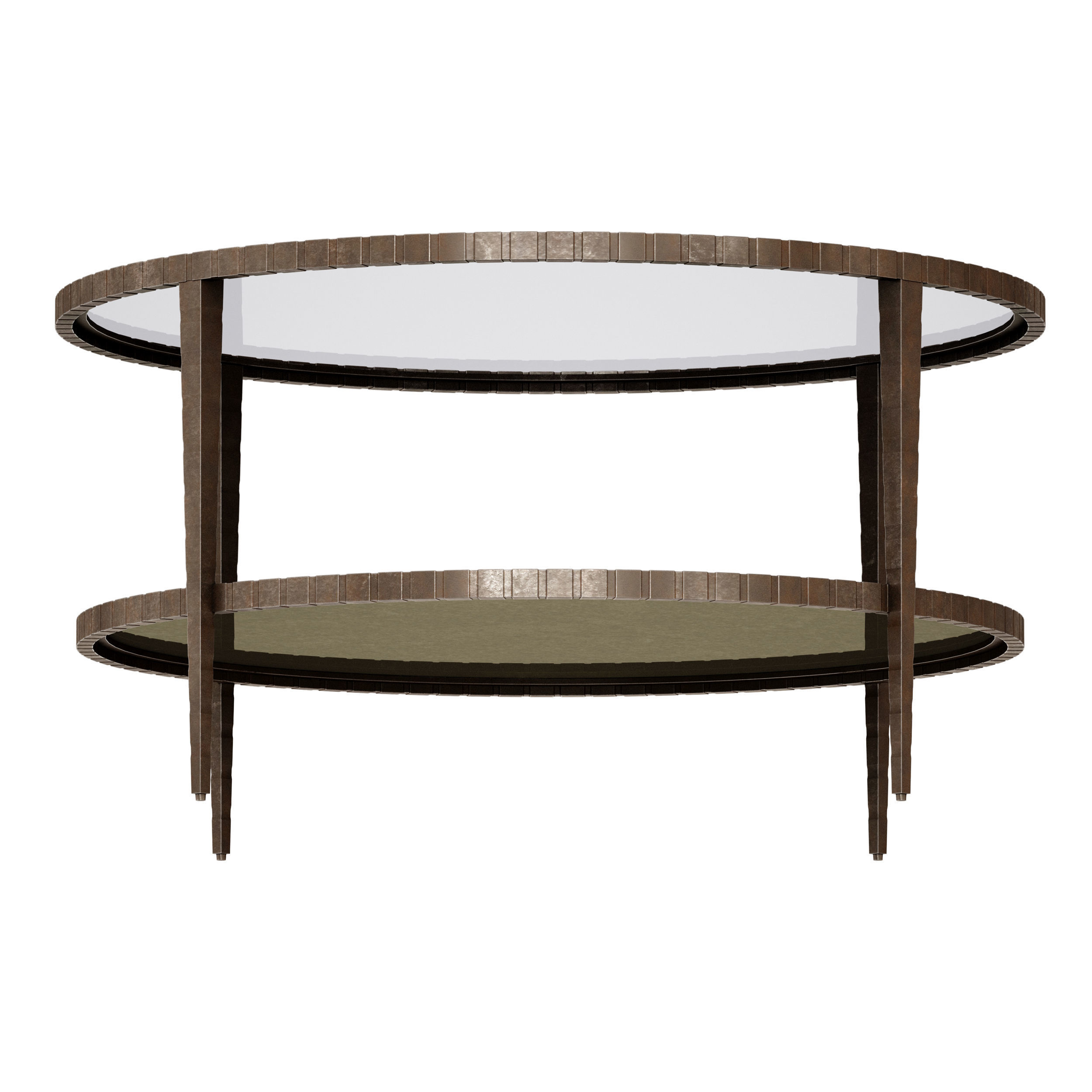 Clairemont Round Art Deco Coffee Table Crate and Barrel 3D model_3
