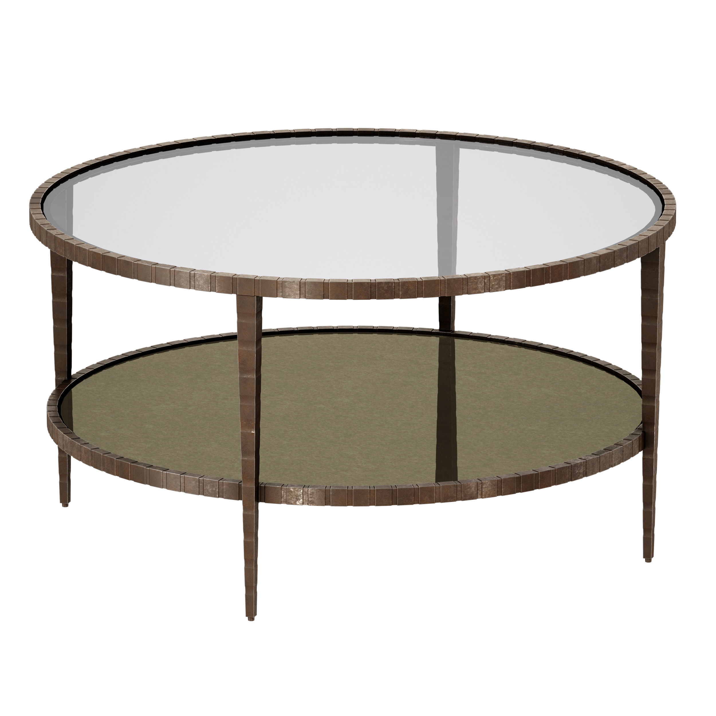 Clairemont Round Art Deco Coffee Table Crate and Barrel 3D model_6