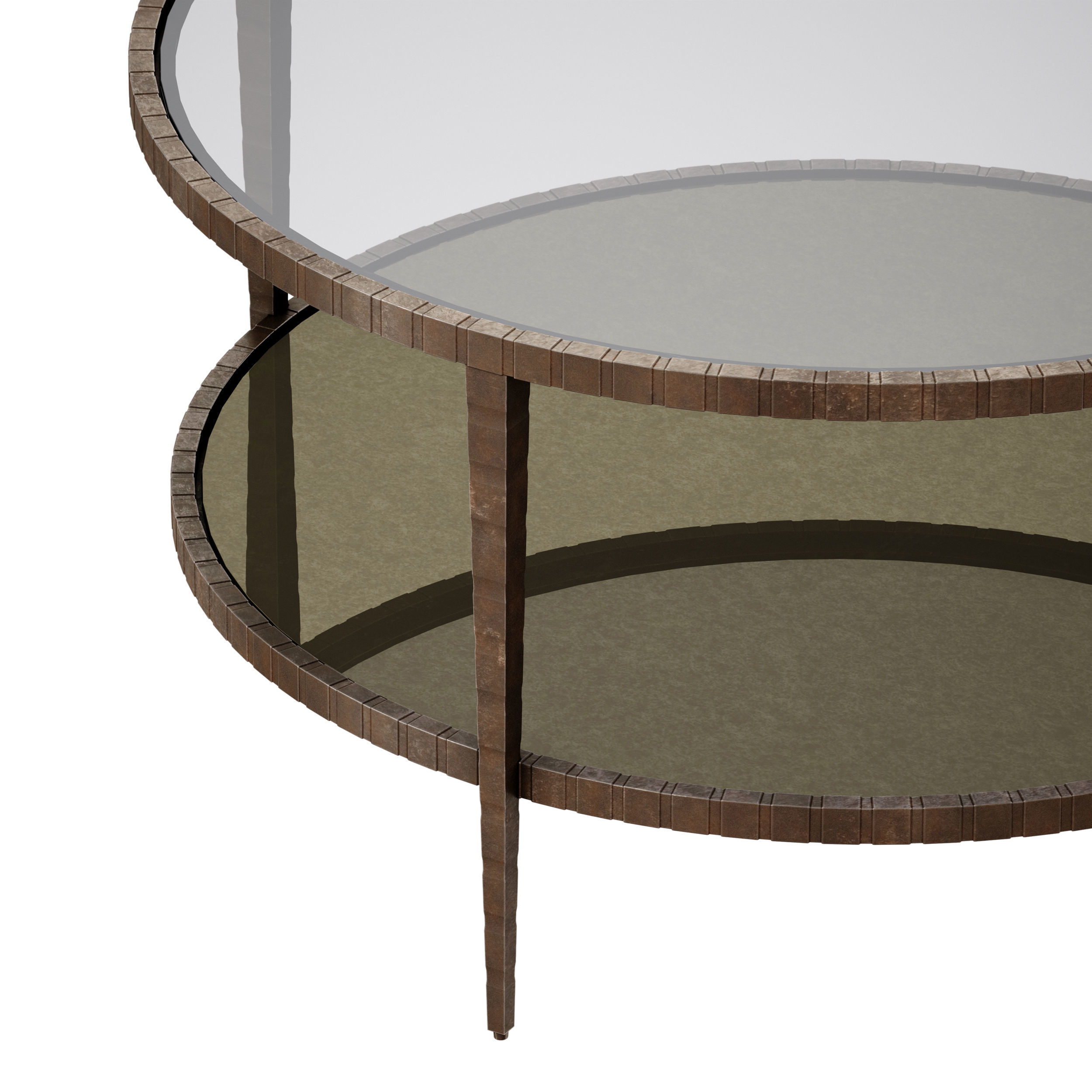 Clairemont Round Art Deco Coffee Table Crate and Barrel 3D model_8