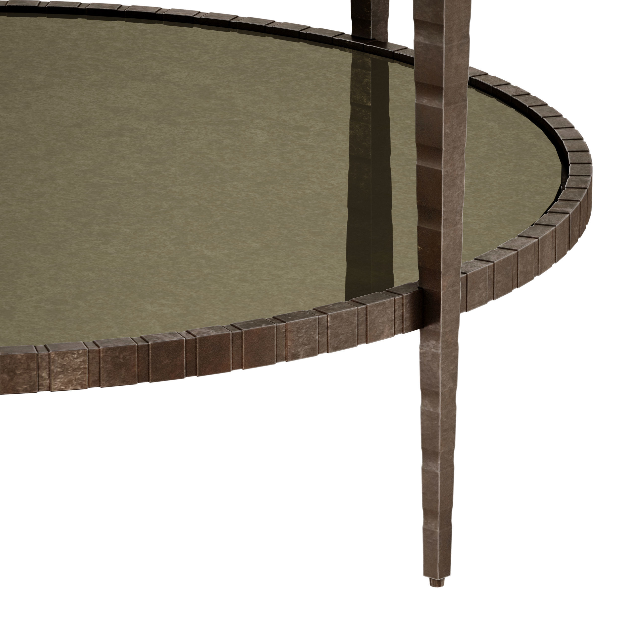 Clairemont Round Art Deco Coffee Table Crate and Barrel 3D model_10