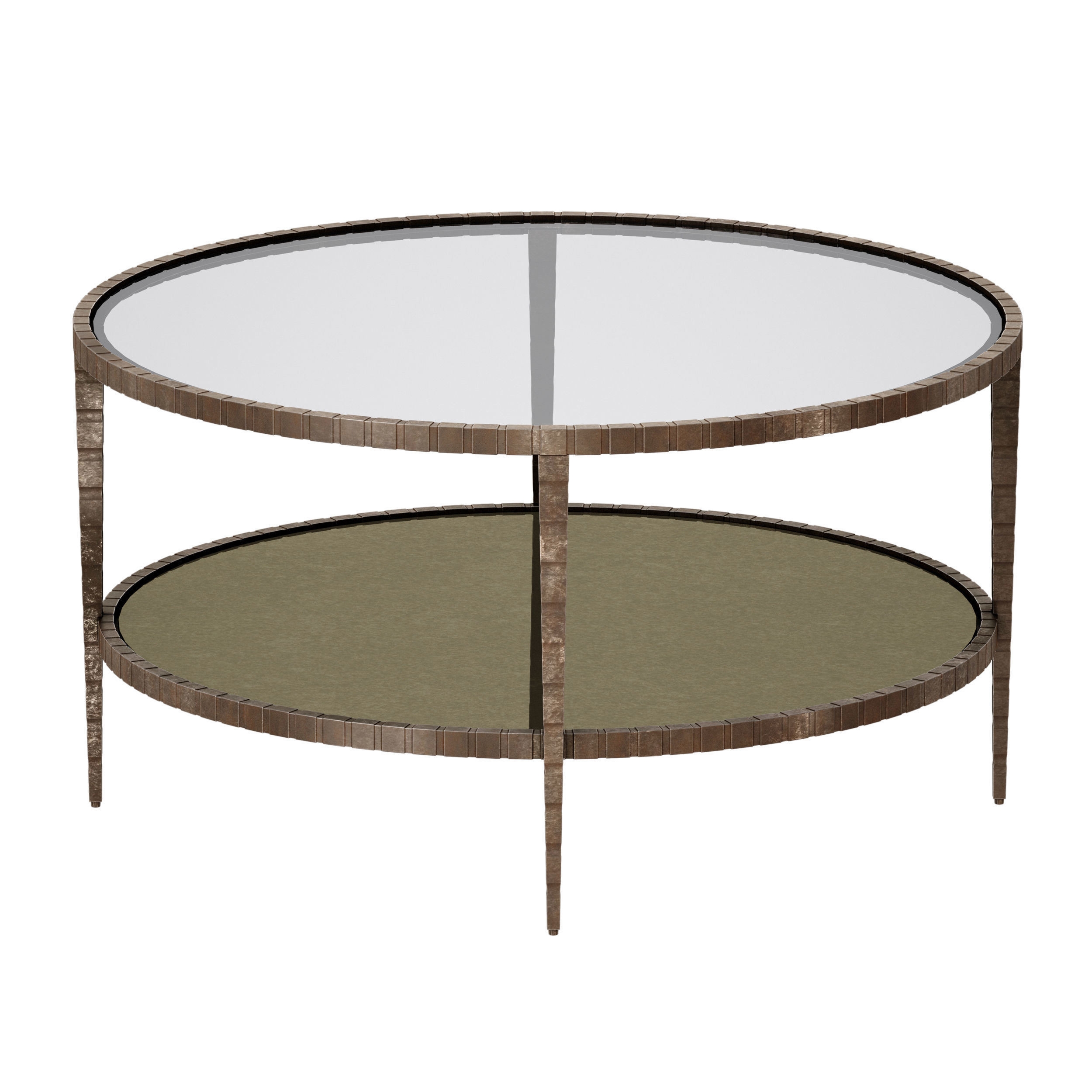 Clairemont Round Art Deco Coffee Table Crate and Barrel 3D model_5