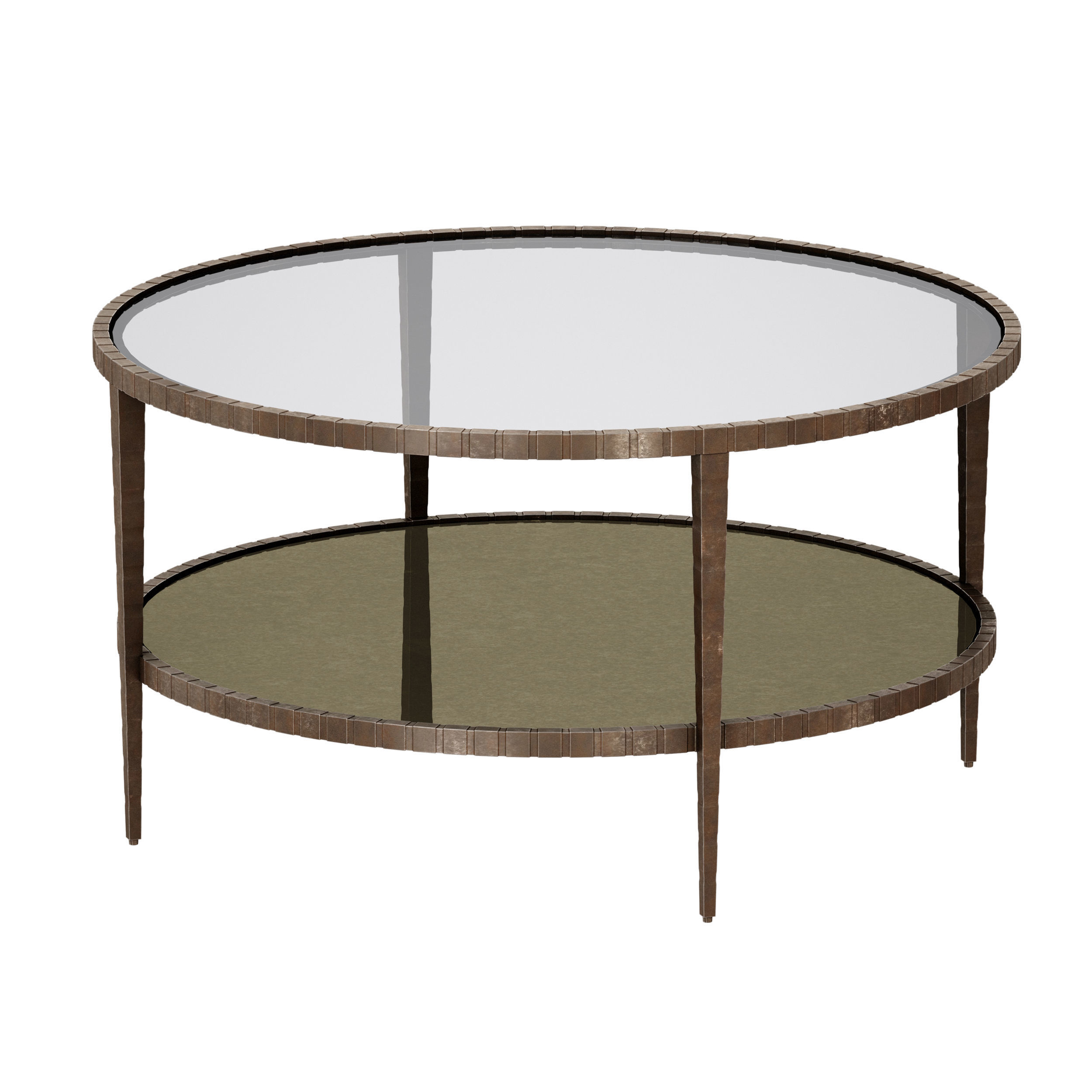 Clairemont Round Art Deco Coffee Table Crate and Barrel 3D model_4
