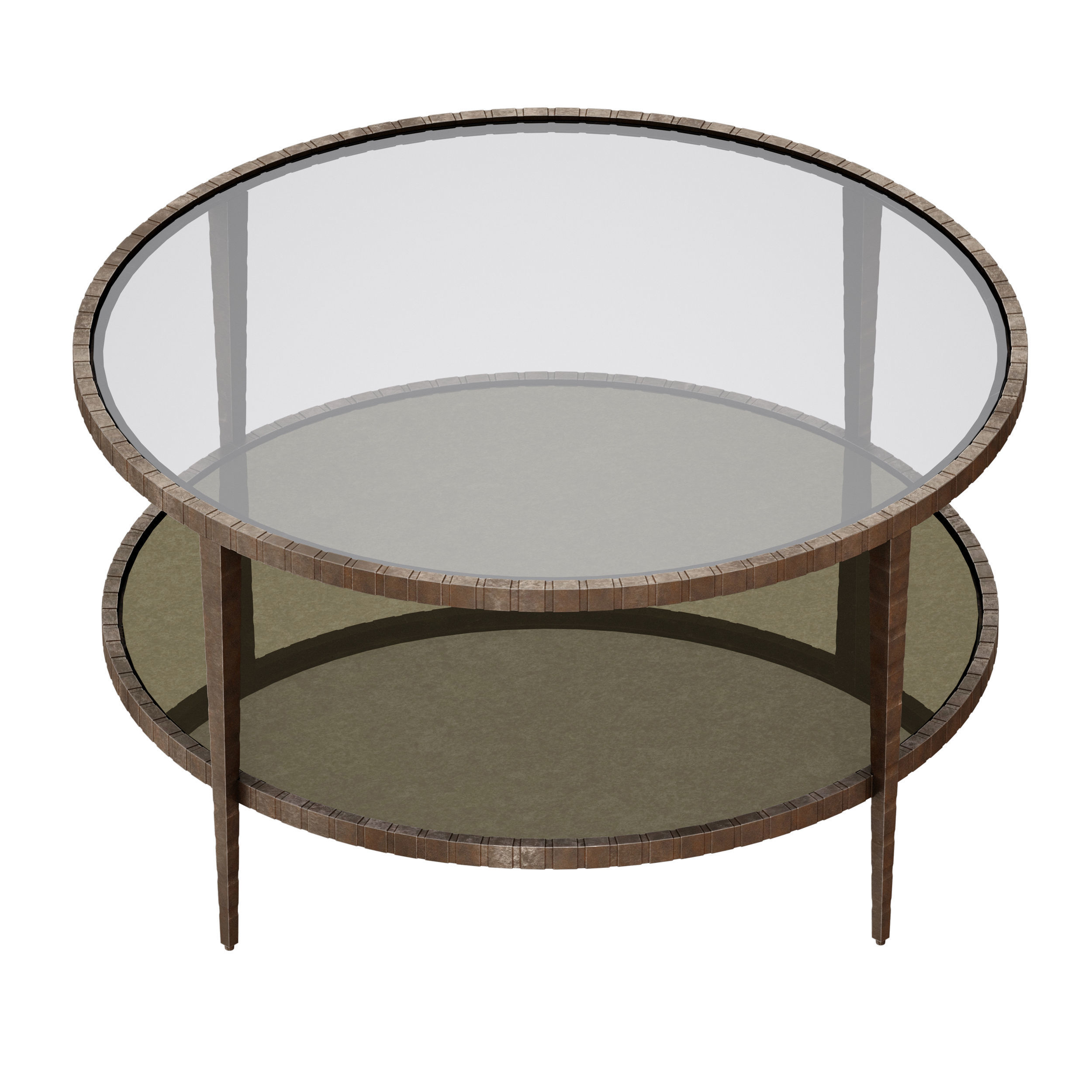 Clairemont Round Art Deco Coffee Table Crate and Barrel 3D model_1