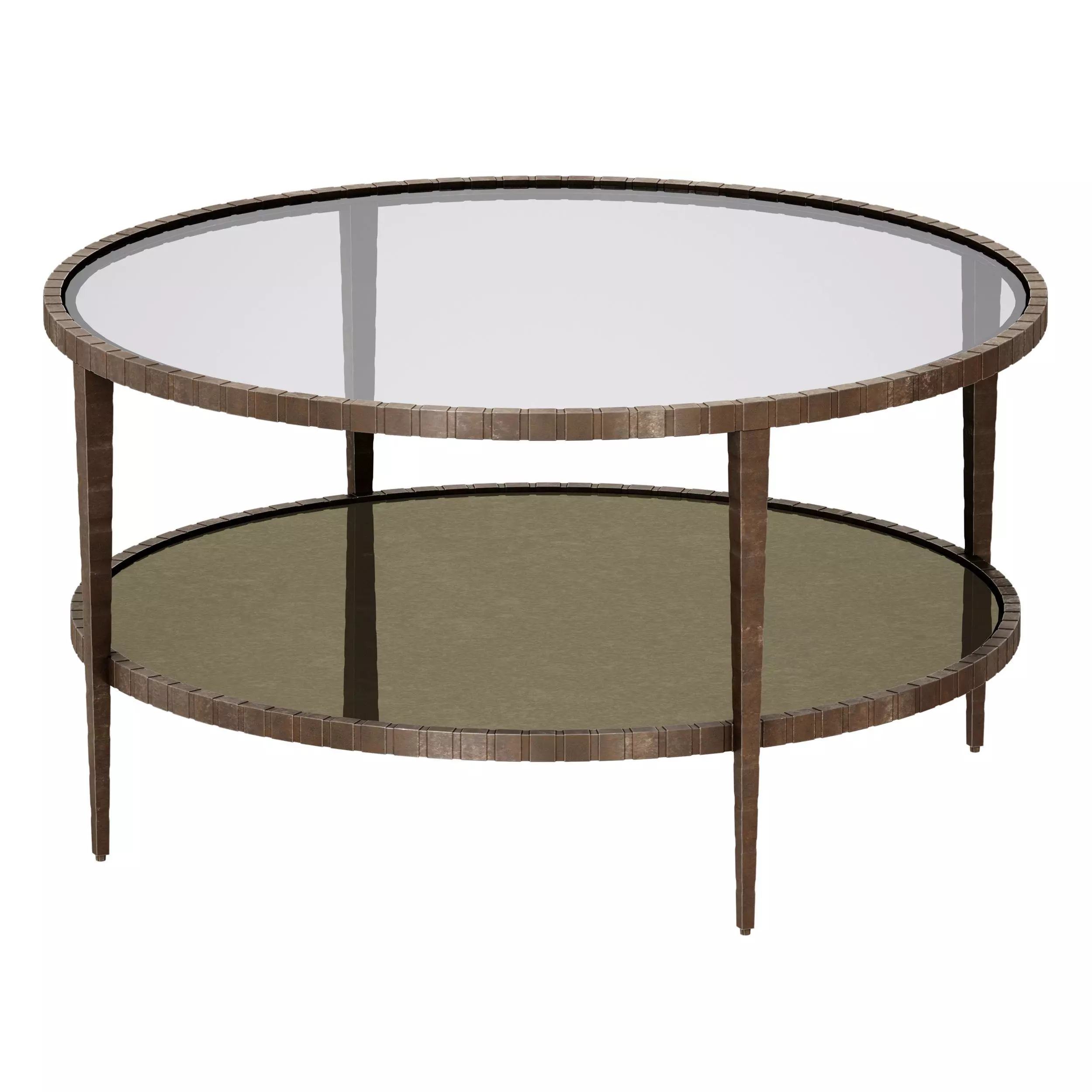 Clairemont Round Art Deco Coffee Table Crate and Barrel 3D model_0