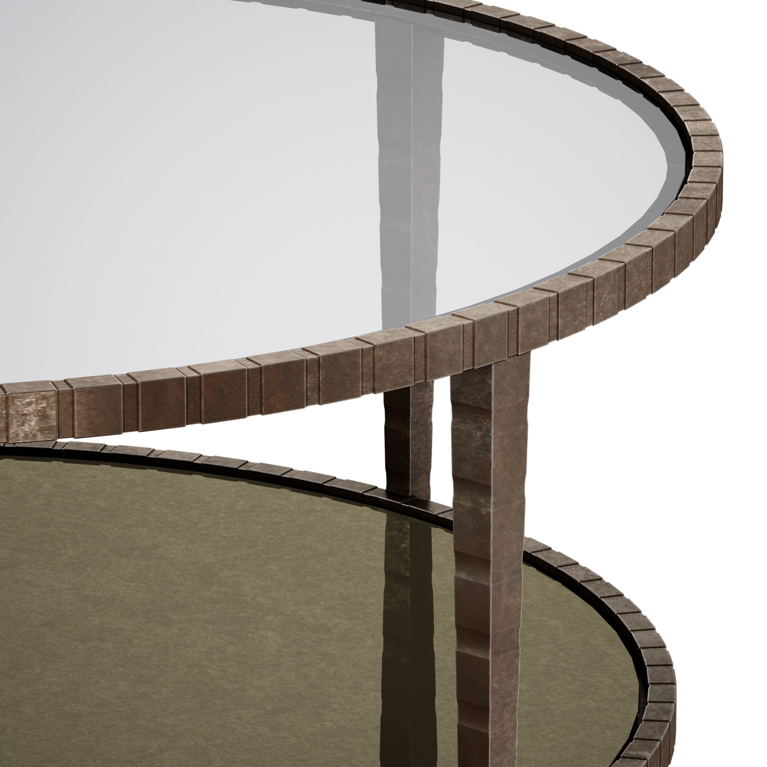 Clairemont Round Art Deco Coffee Table Crate and Barrel 3D model_11