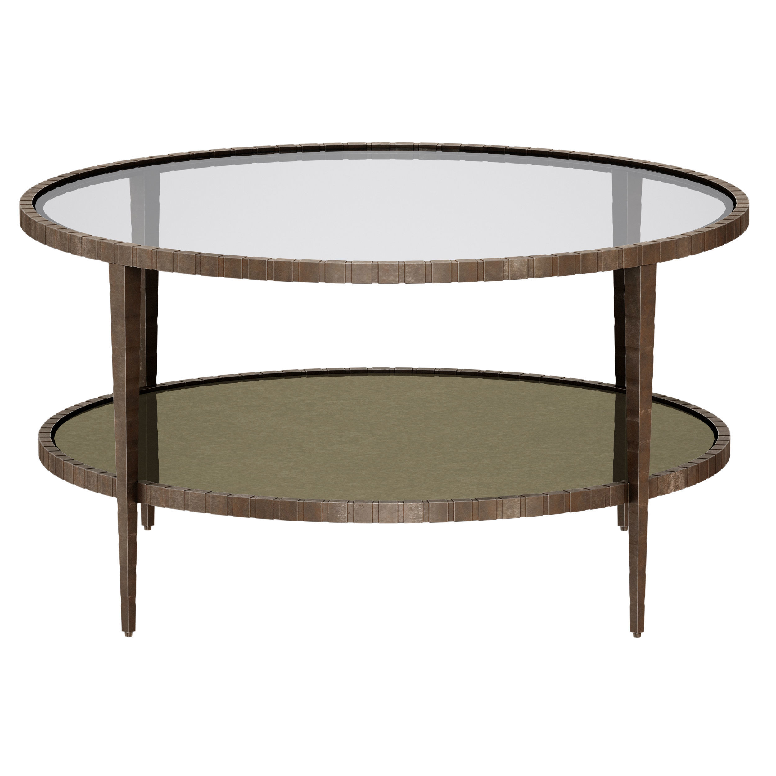 Clairemont Round Art Deco Coffee Table Crate and Barrel 3D model_2