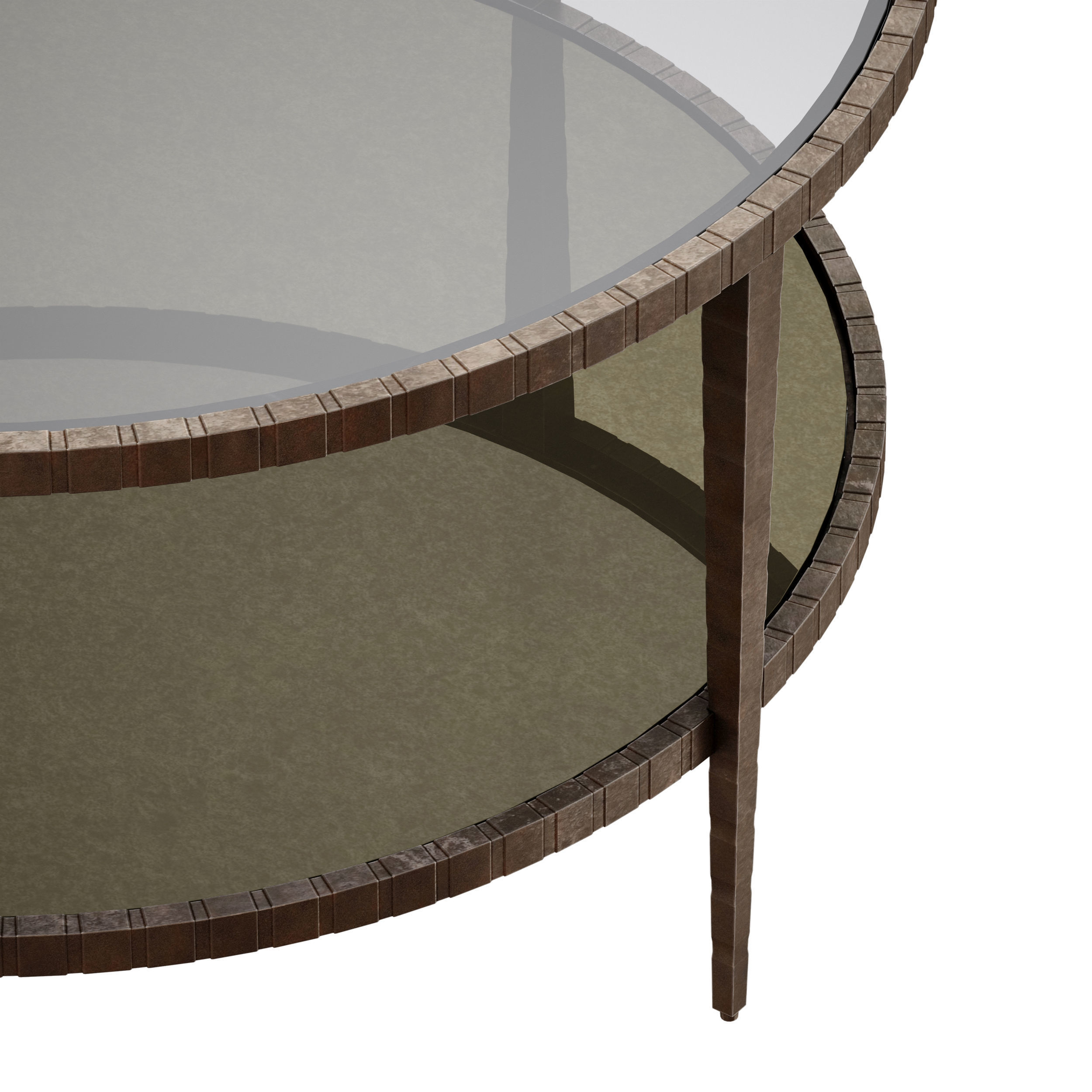 Clairemont Round Art Deco Coffee Table Crate and Barrel 3D model_9
