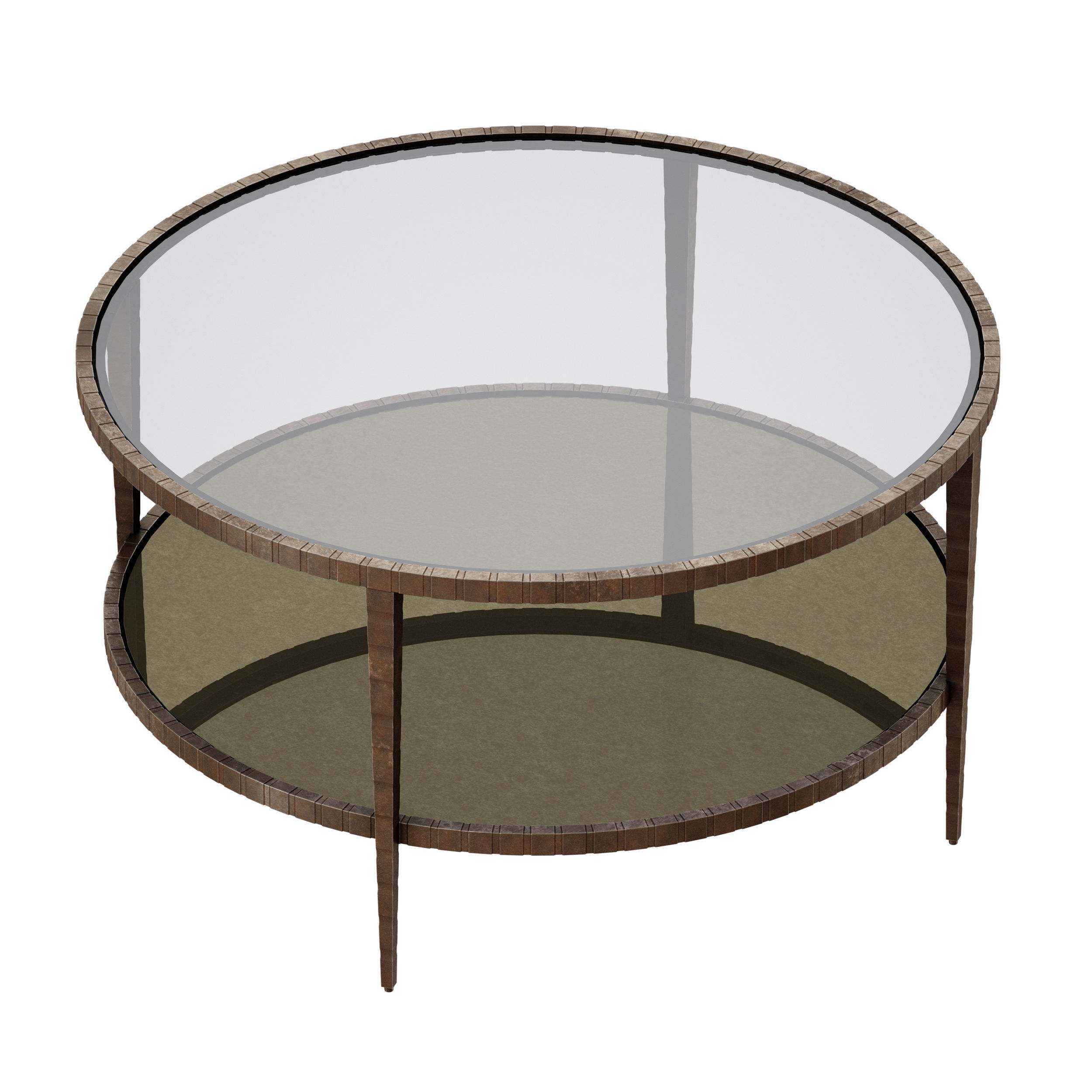 Clairemont Round Art Deco Coffee Table Crate and Barrel 3D model_7
