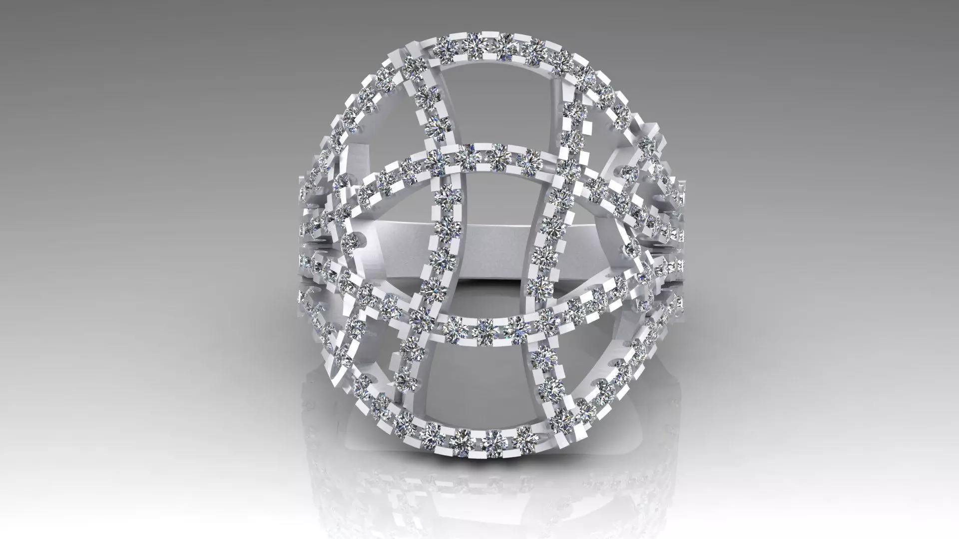 Fashion Ring with a lot off diamonds 3D print model