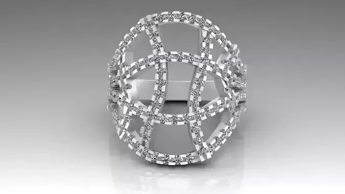 Fashion Ring with a lot off diamonds  3D print model