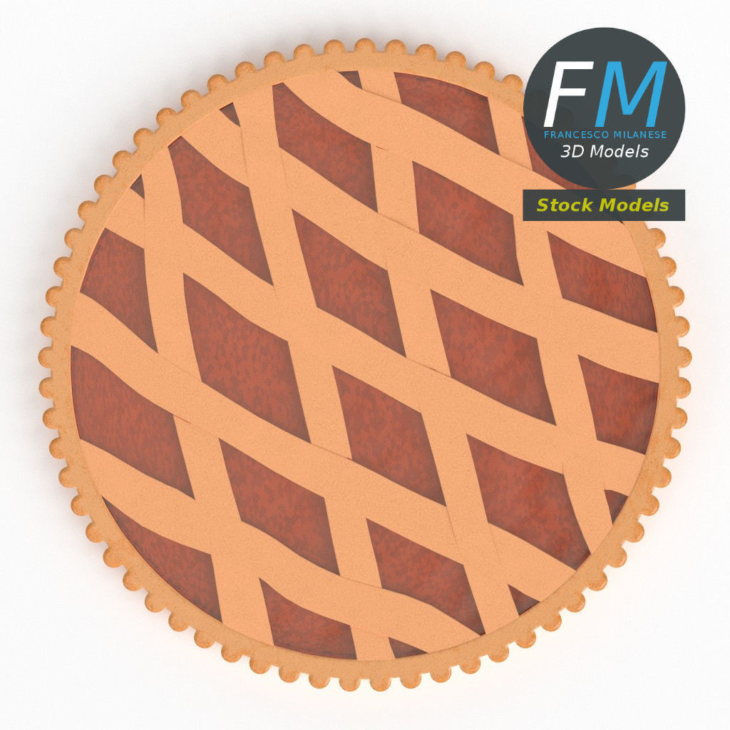 Apricot jam tart 3D model_6