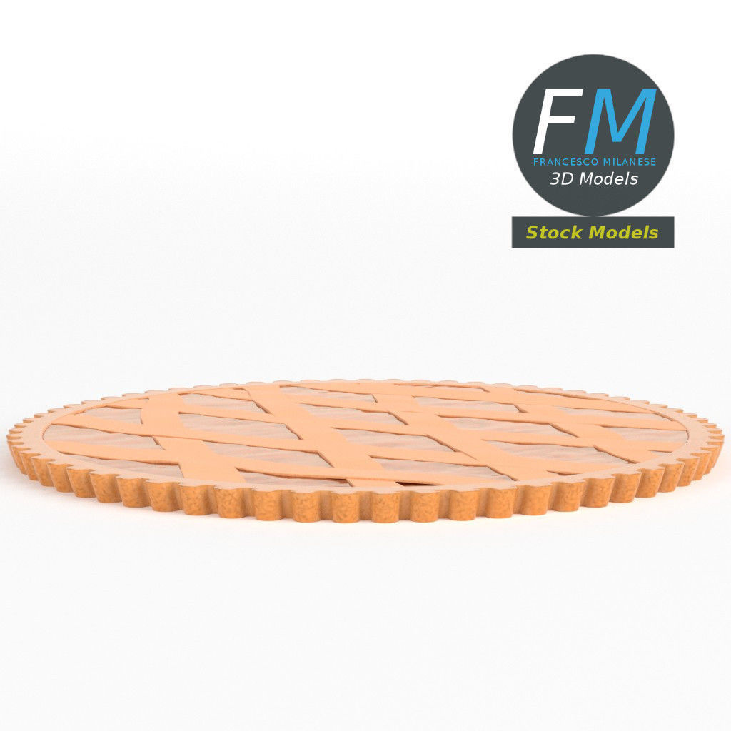 Apricot jam tart 3D model_3