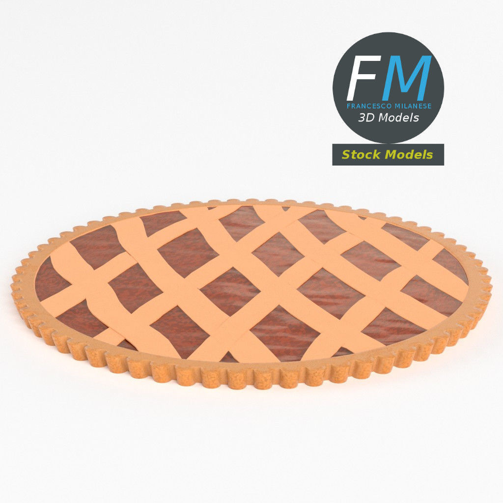 Apricot jam tart 3D model_2