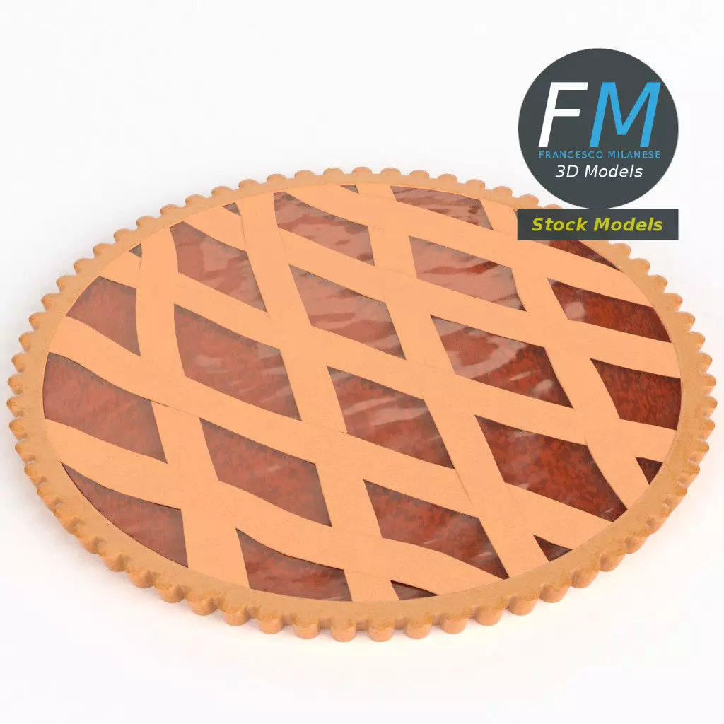 Apricot jam tart 3D model_0