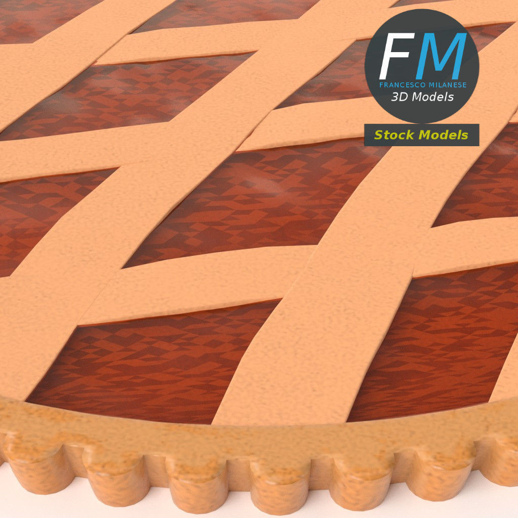 Apricot jam tart 3D model_5