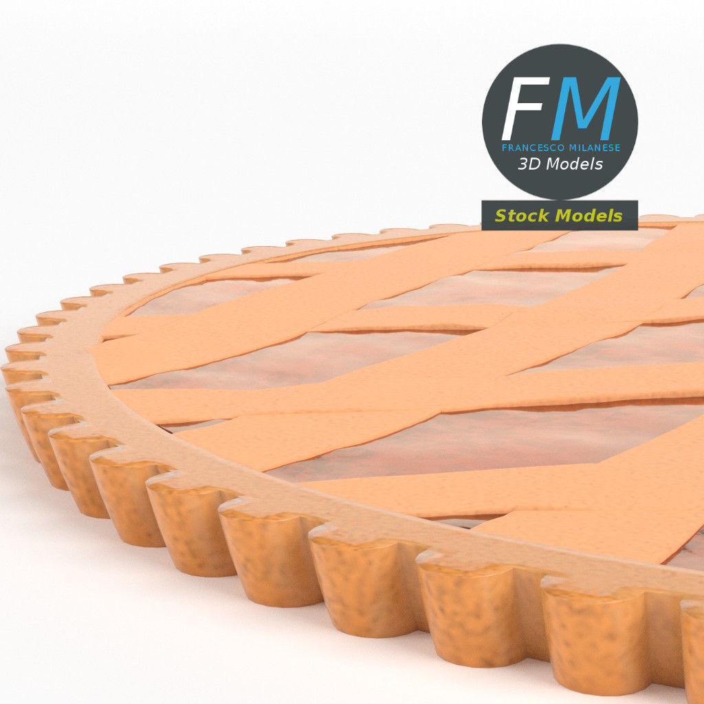 Apricot jam tart 3D model_4