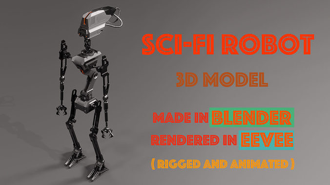 Robot metal leg with camera 3D model