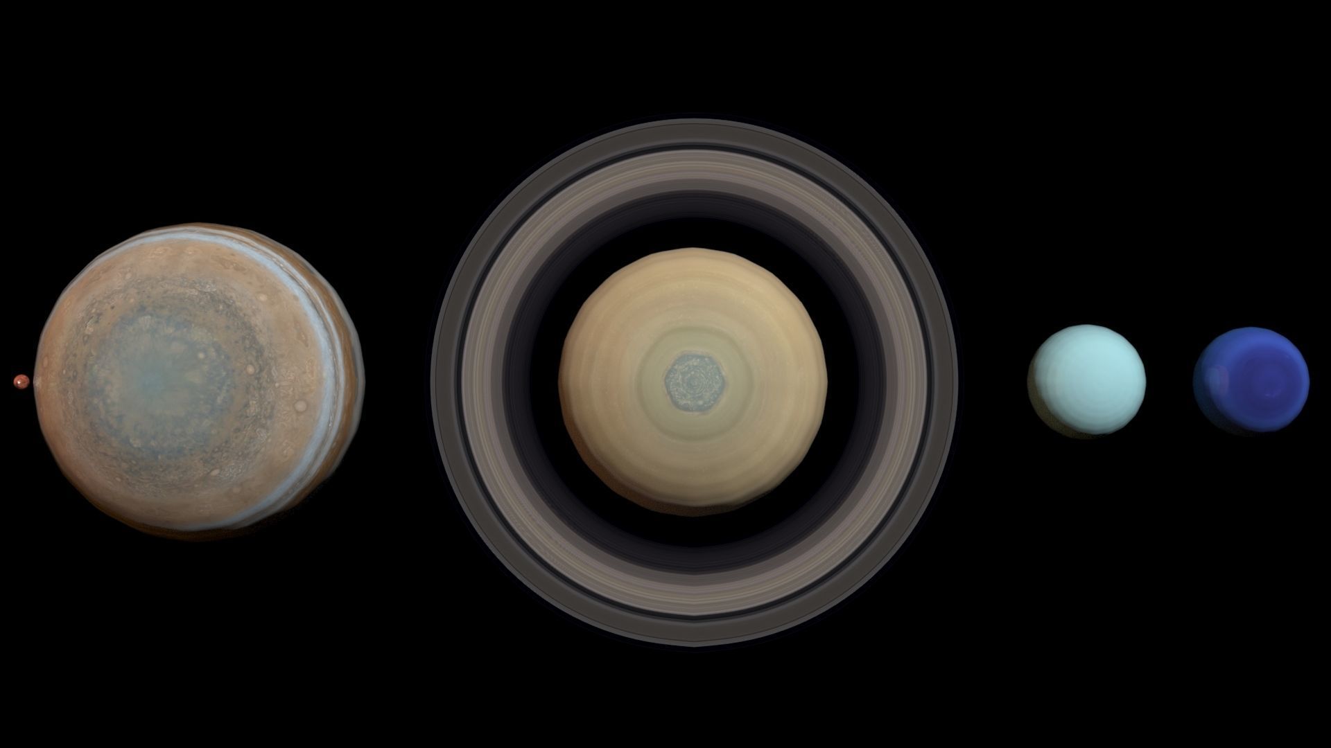 8K PBR Solar System Planets Low-poly 3D model_4