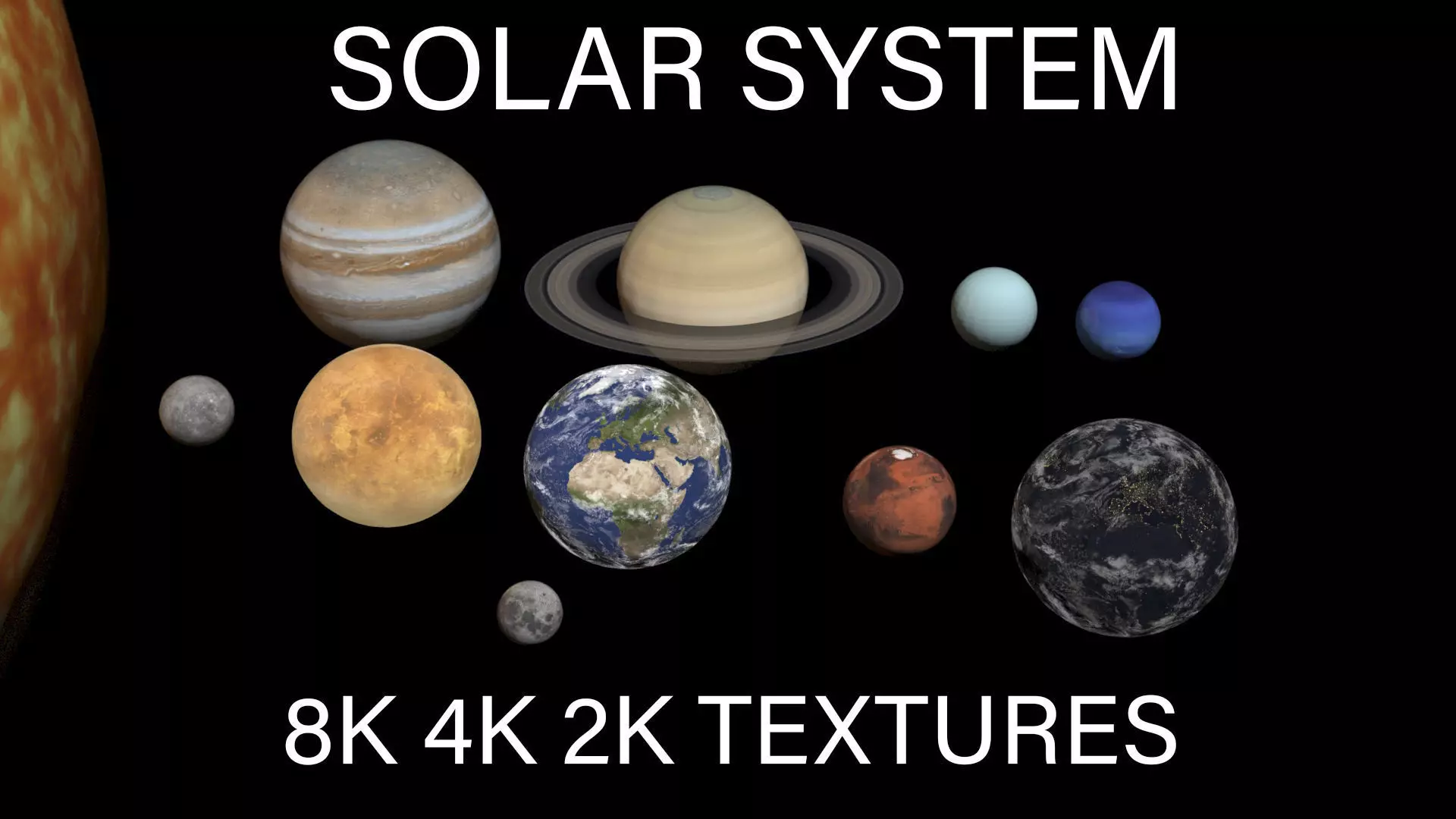 8K PBR Solar System Planets Low-poly 3D model_0