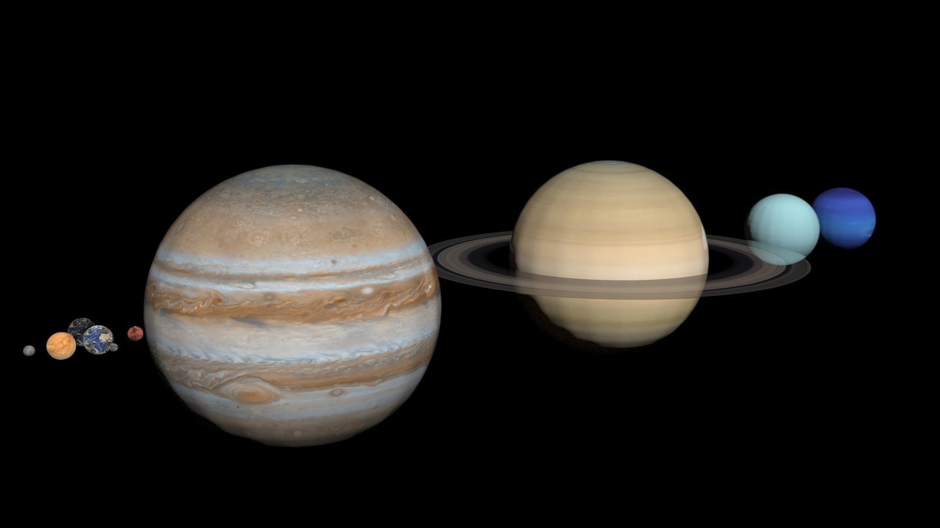 8K PBR Solar System Planets Low-poly 3D model_1