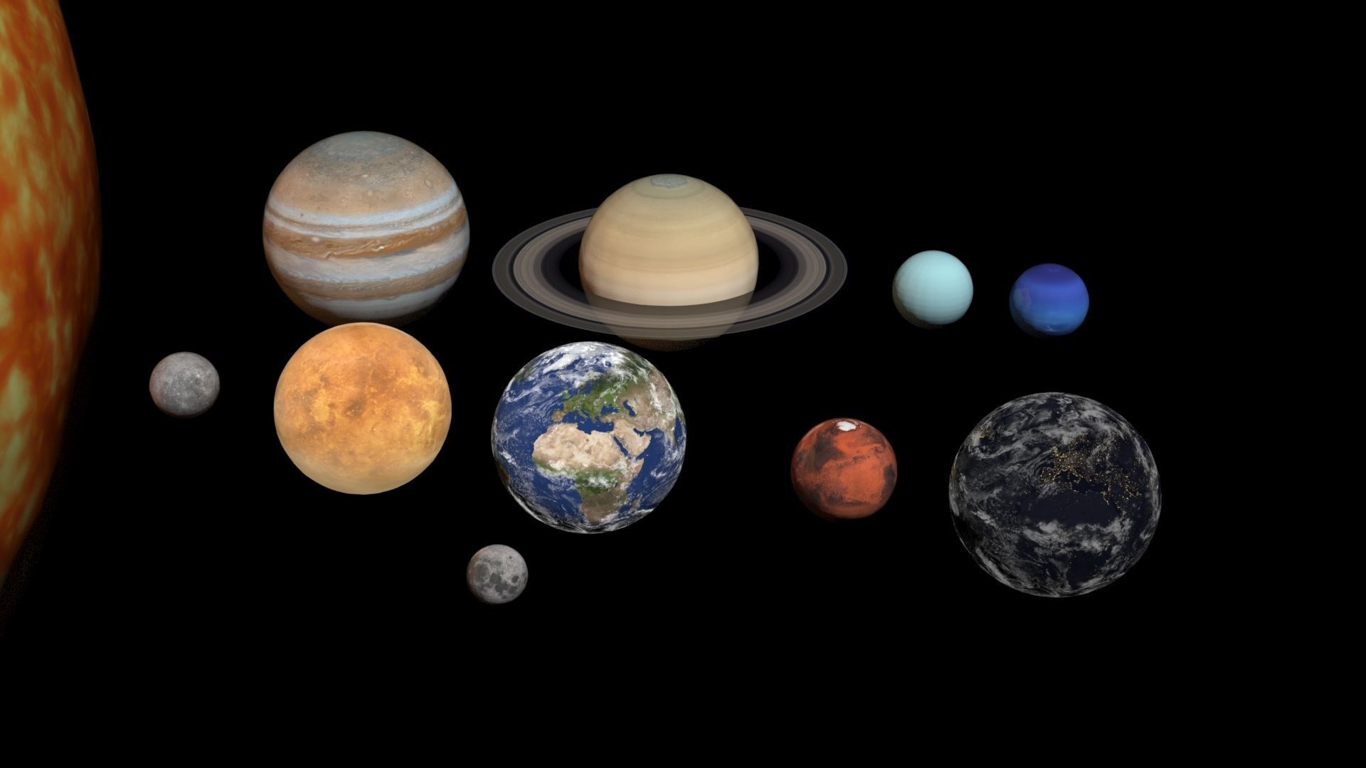 8K PBR Solar System Planets Low-poly 3D model_2