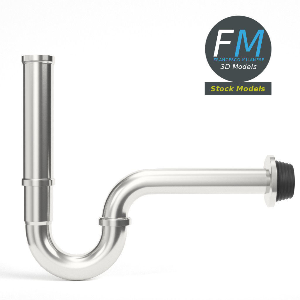 Basin sink siphon 3D model_3