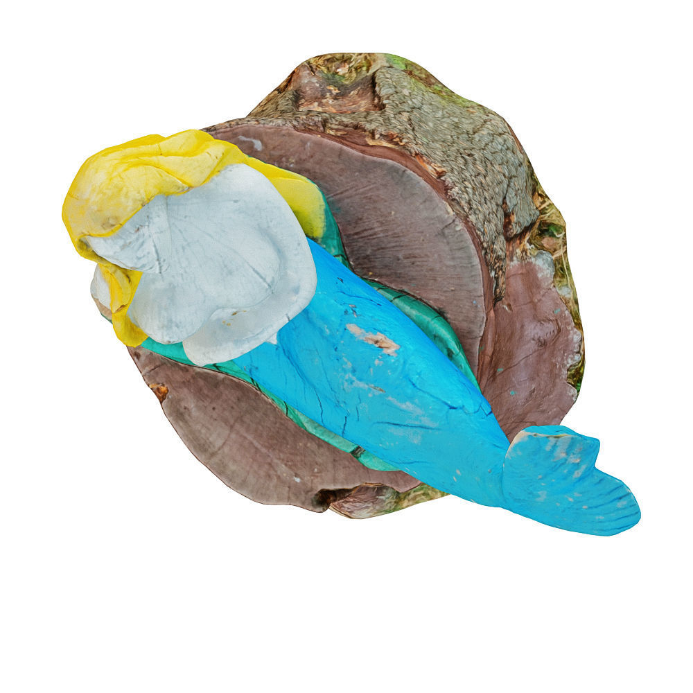 Wooden Mermaid on the Stump 3D model_4