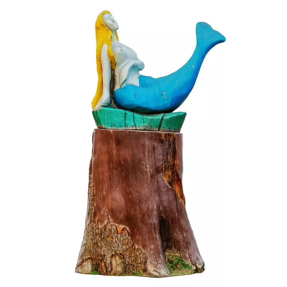 Wooden Mermaid on the Stump 3D model_0