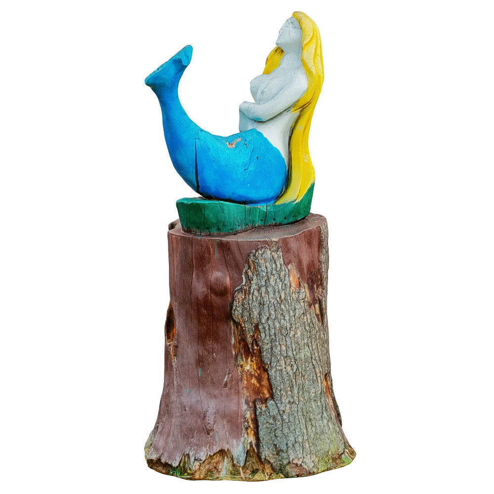 Wooden Mermaid on the Stump 3D model_2