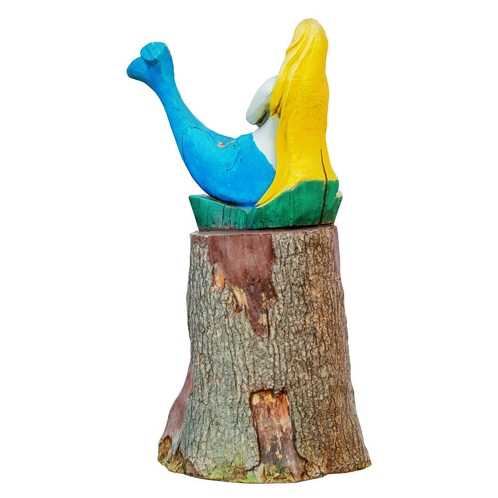 Wooden Mermaid on the Stump 3D model_3