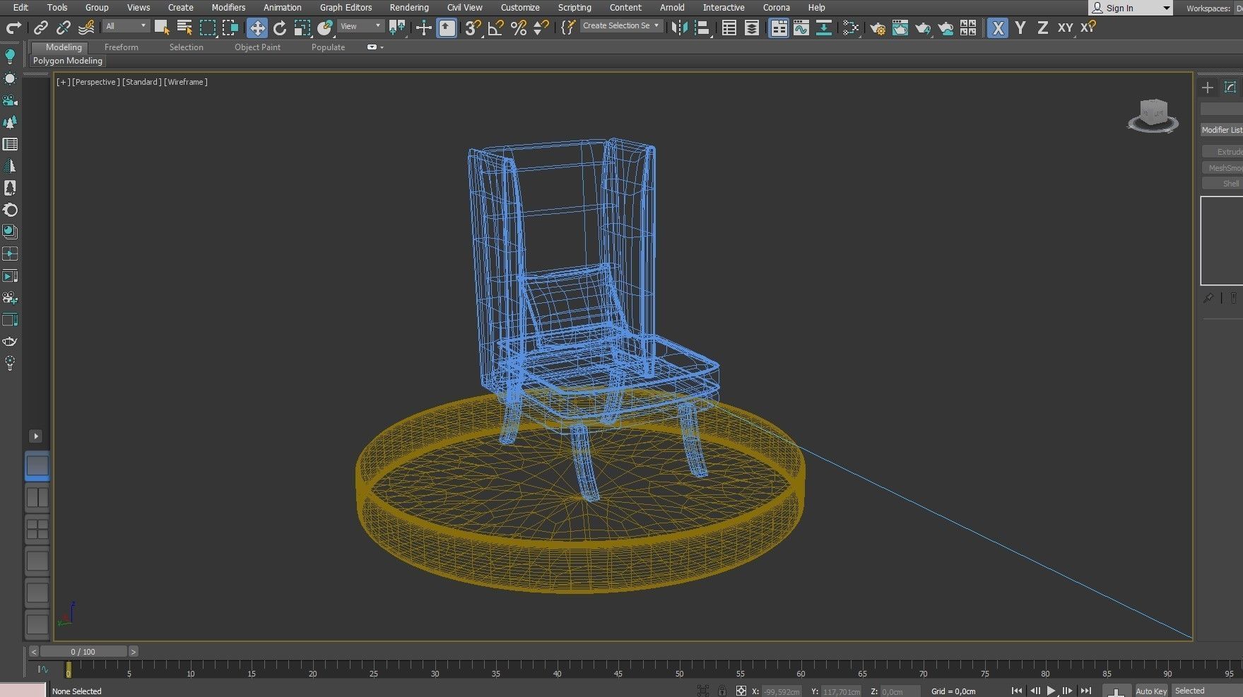 Berjer wingback chair 3D model_4