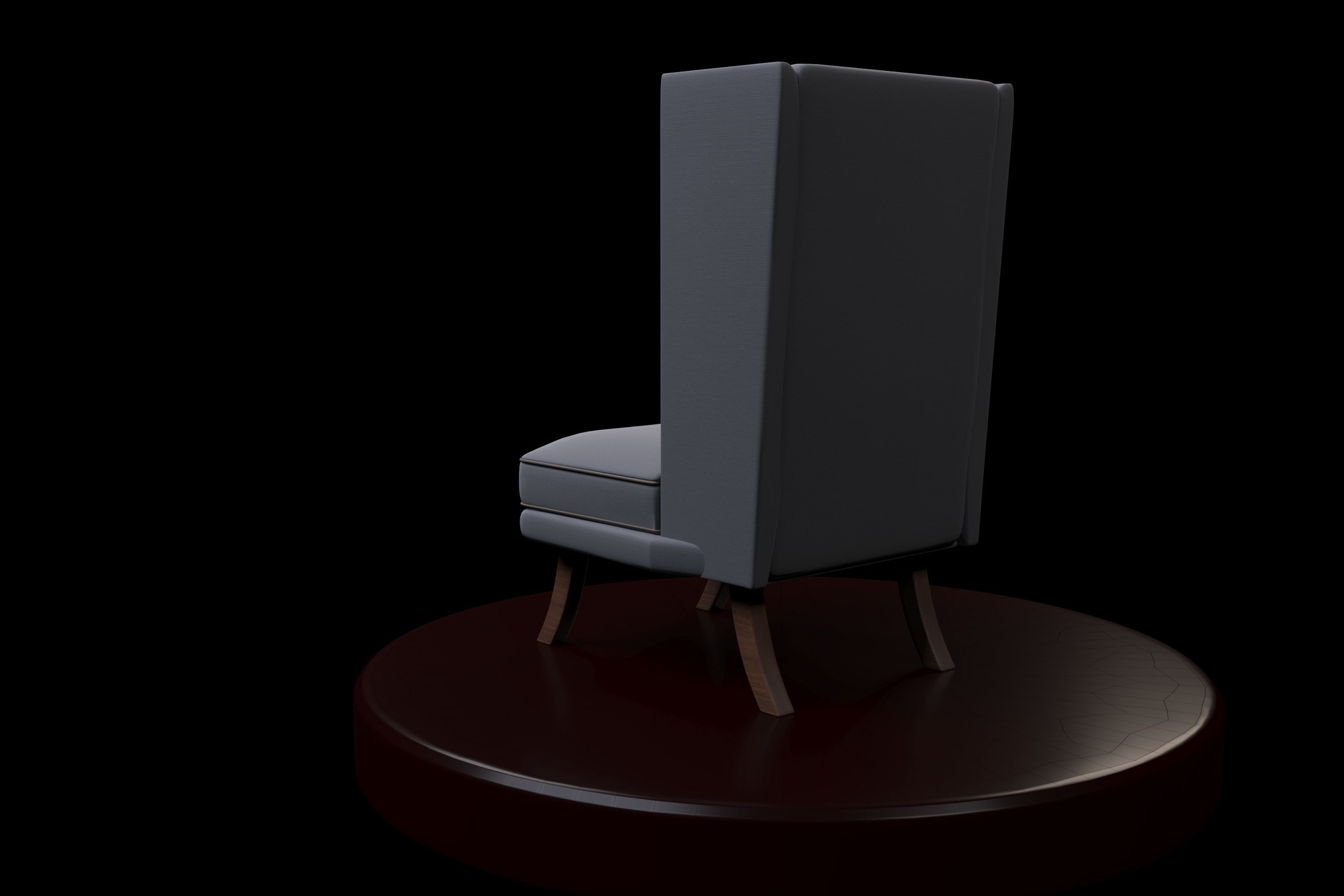 Berjer wingback chair 3D model_2