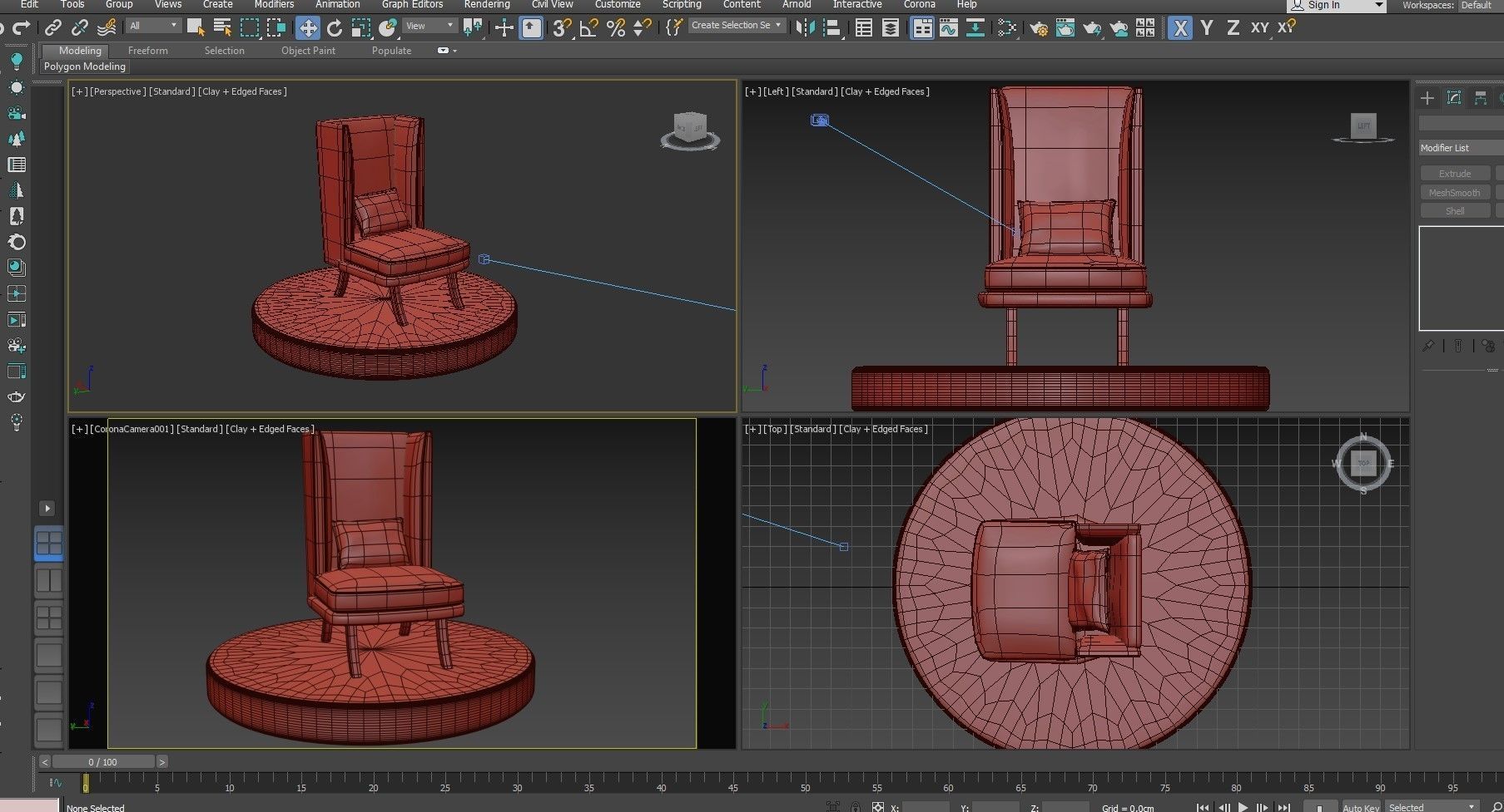 Berjer wingback chair 3D model_5