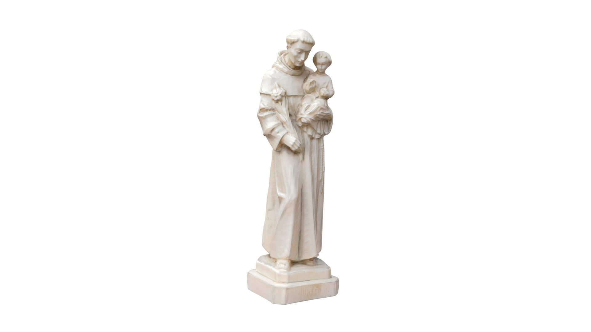 Statue - Saint Anthony Carving Low-poly 3D model_3