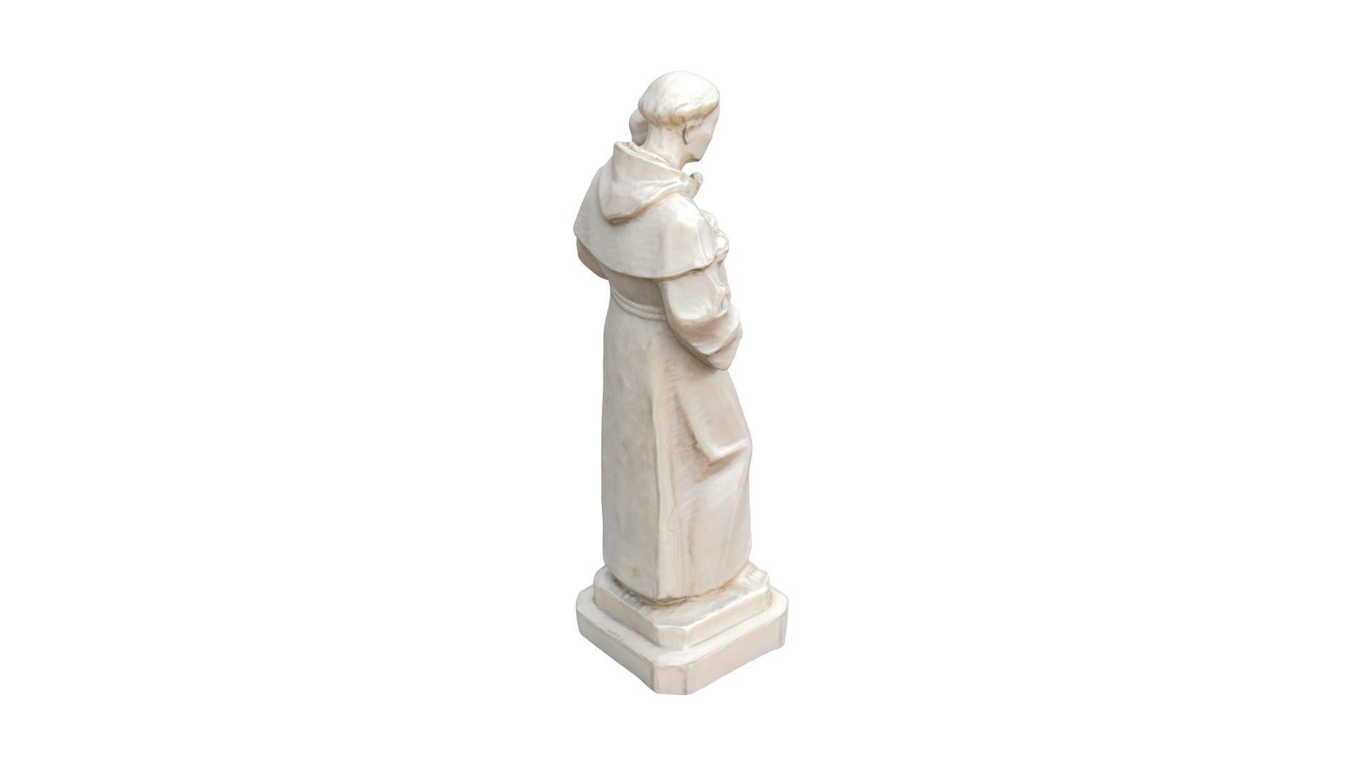 Statue - Saint Anthony Carving Low-poly 3D model_4