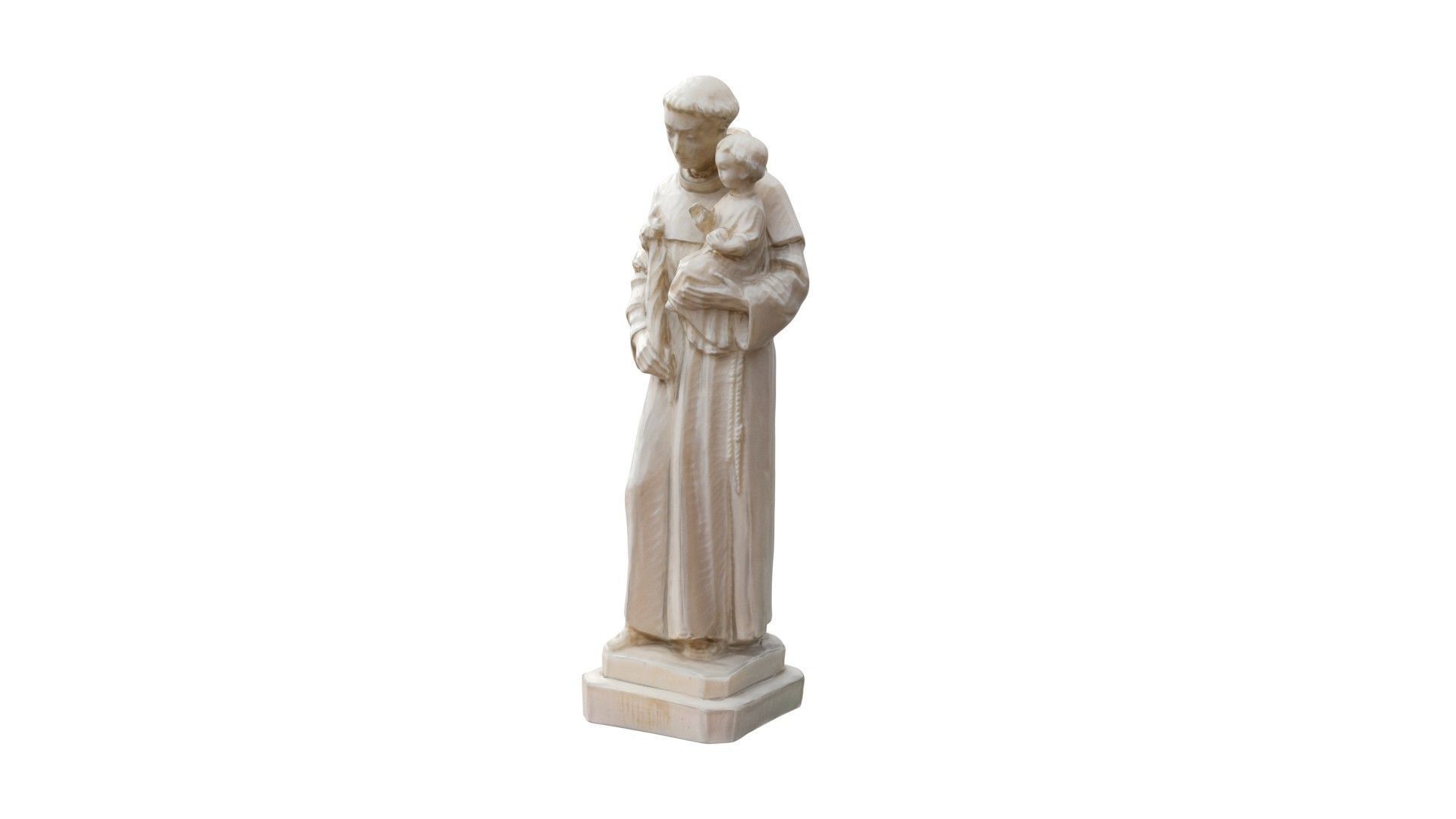Statue - Saint Anthony Carving Low-poly 3D model_1