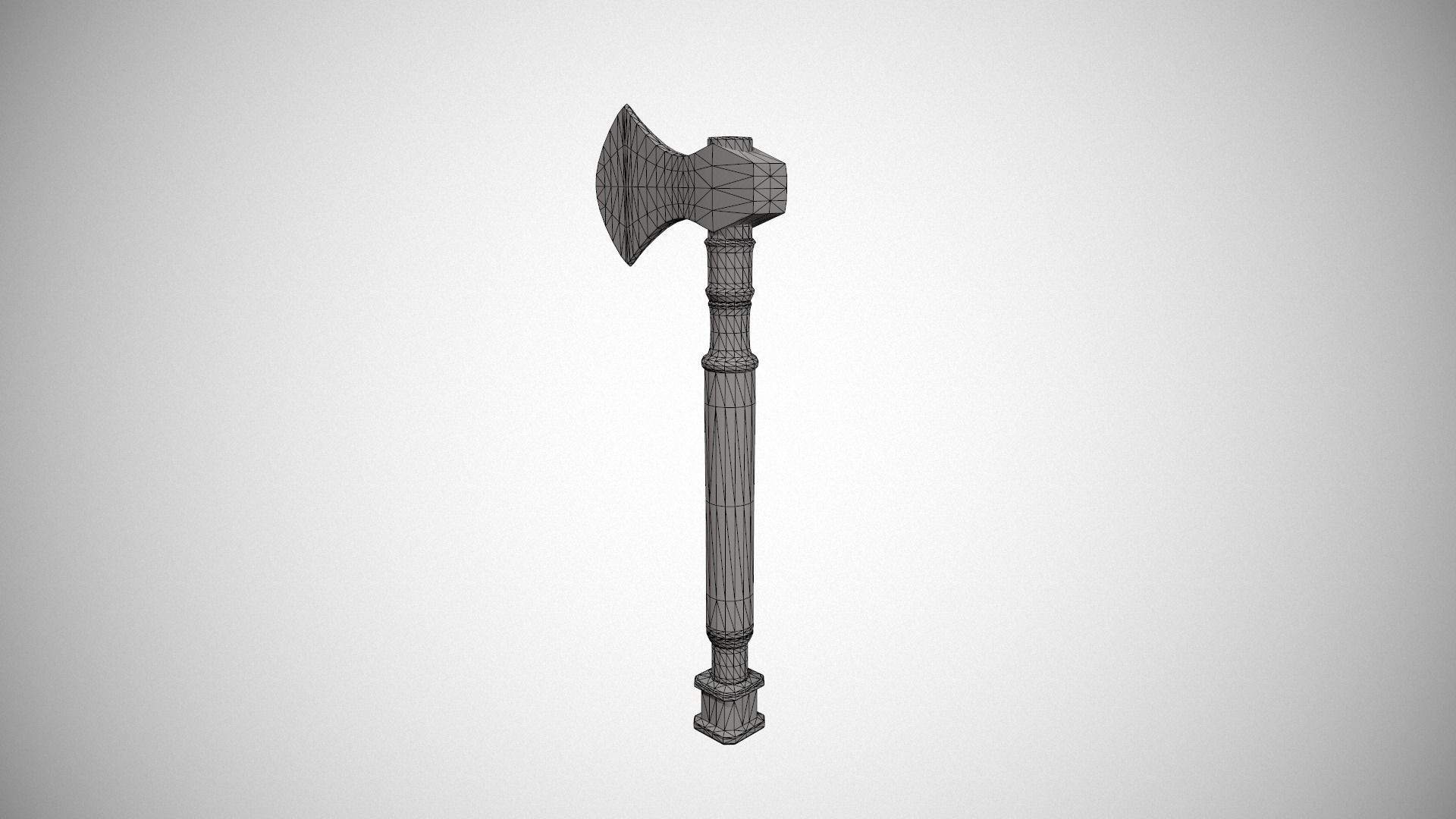 Antique Axe Low-poly 3D model_16