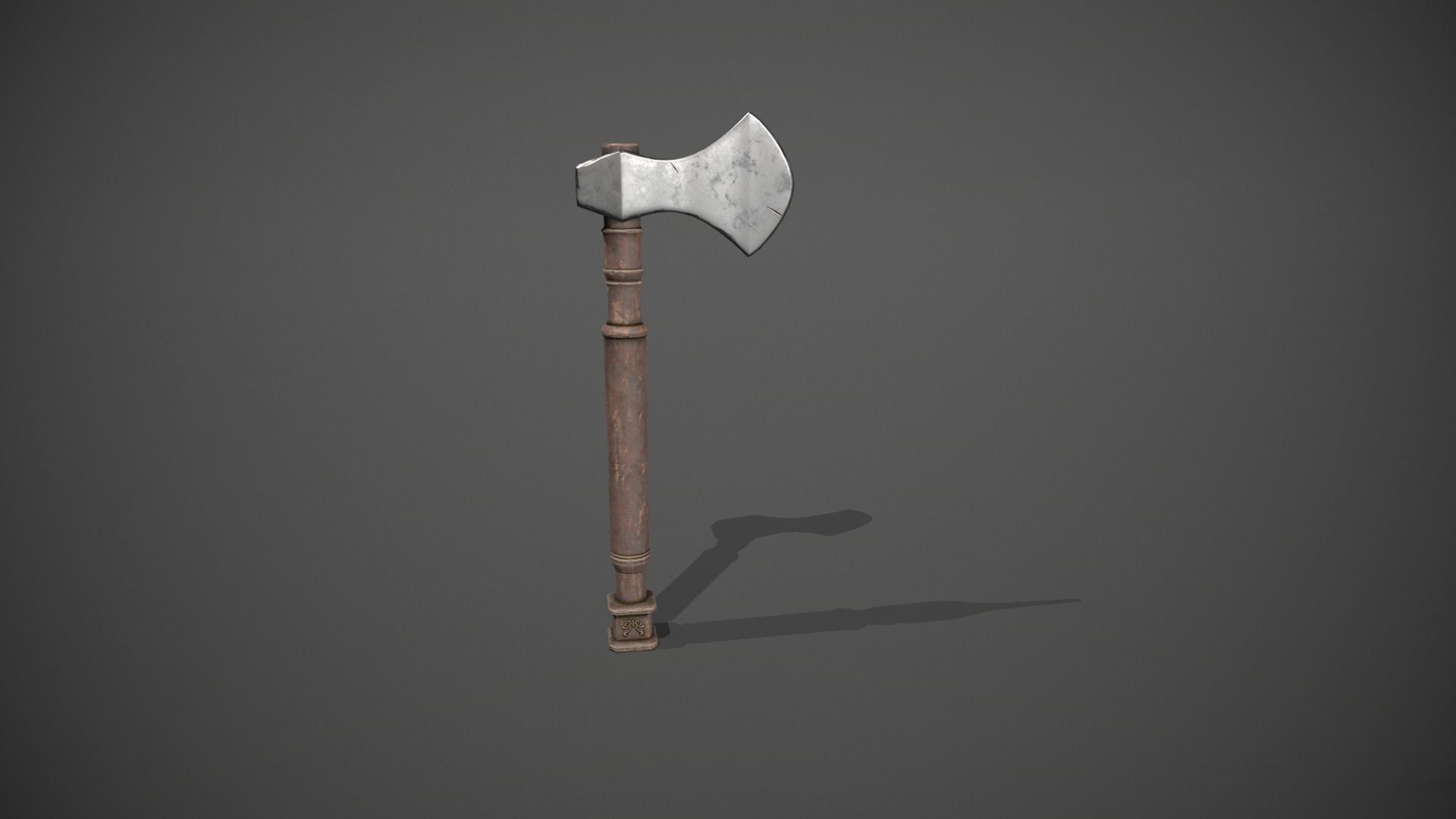 Antique Axe Low-poly 3D model_11