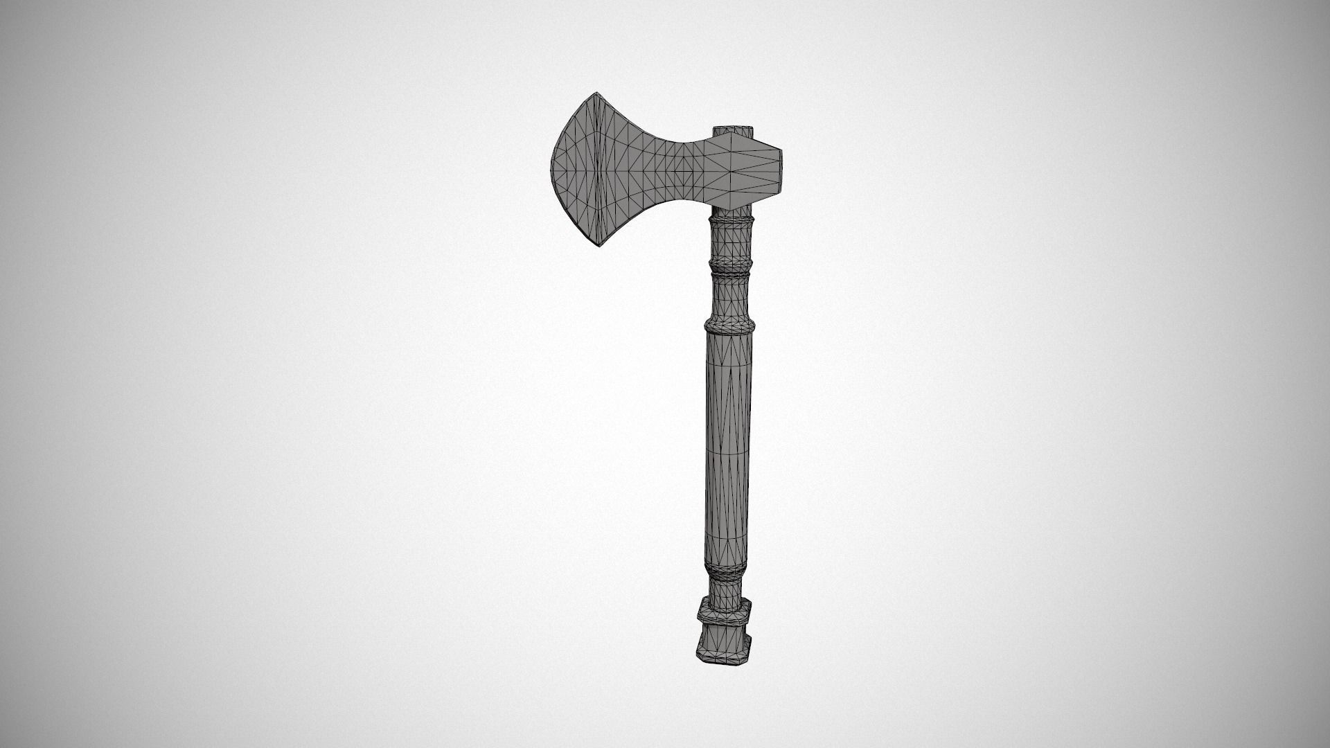 Antique Axe Low-poly 3D model_17
