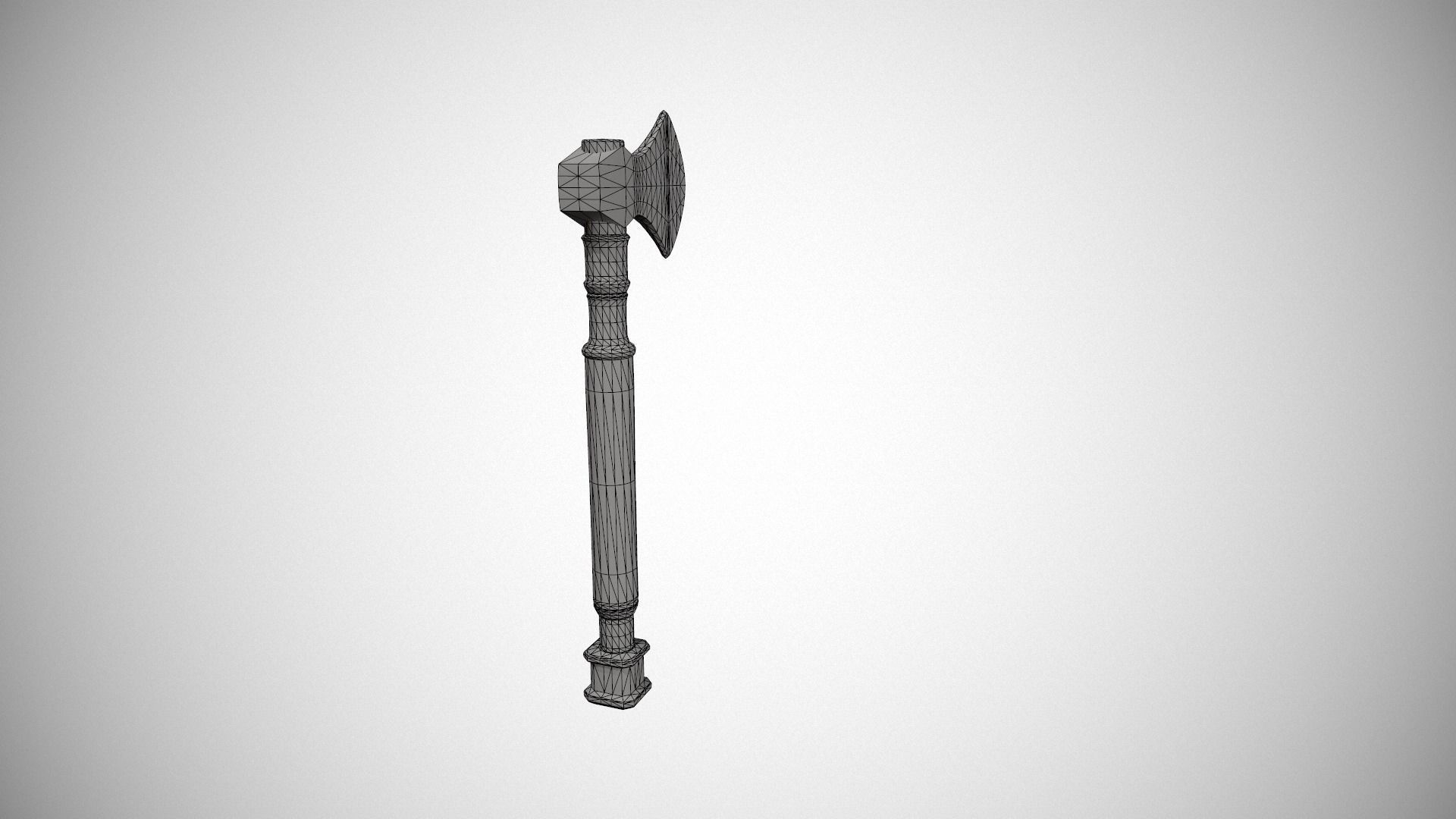 Antique Axe Low-poly 3D model_14