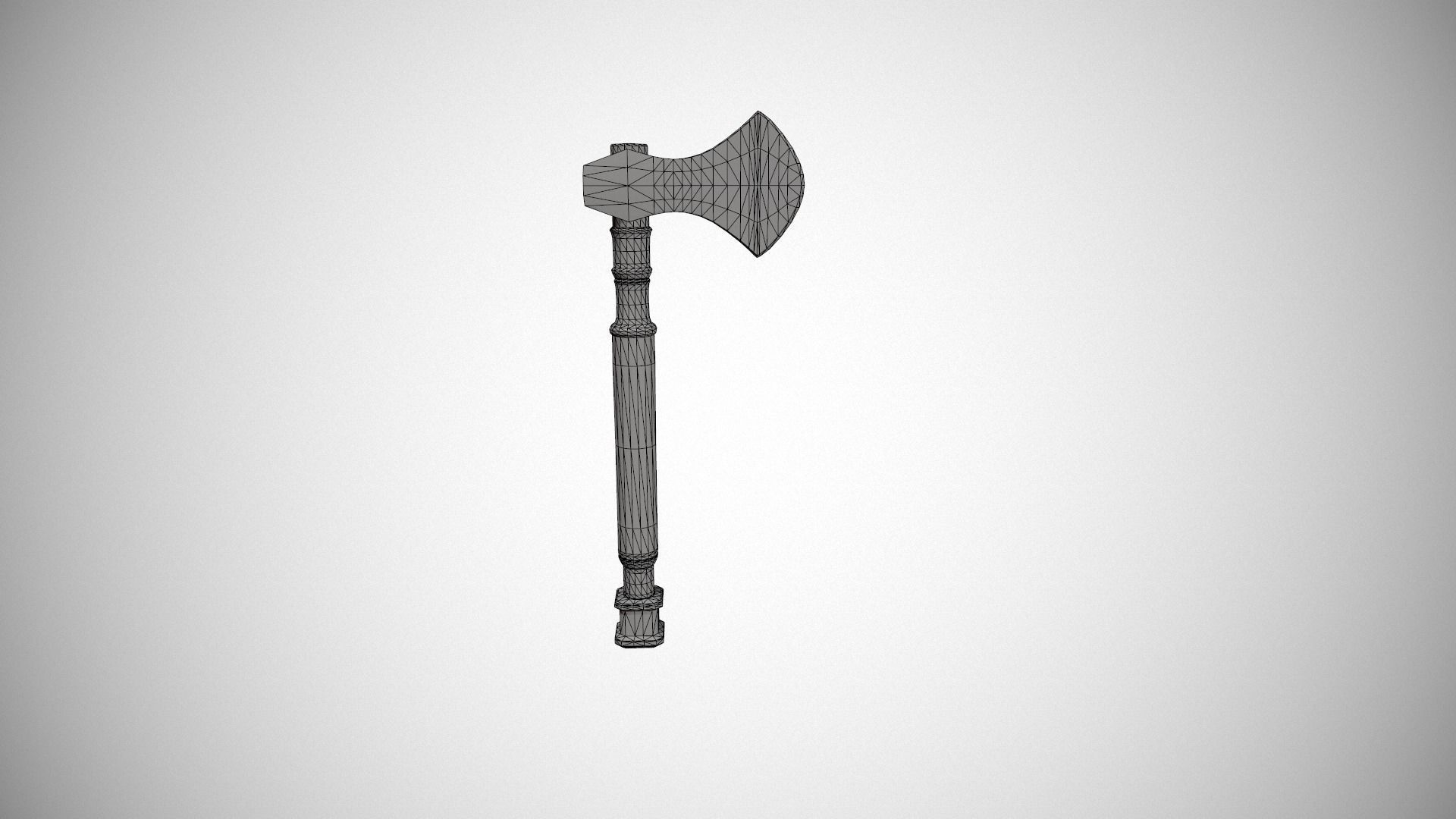 Antique Axe Low-poly 3D model_12