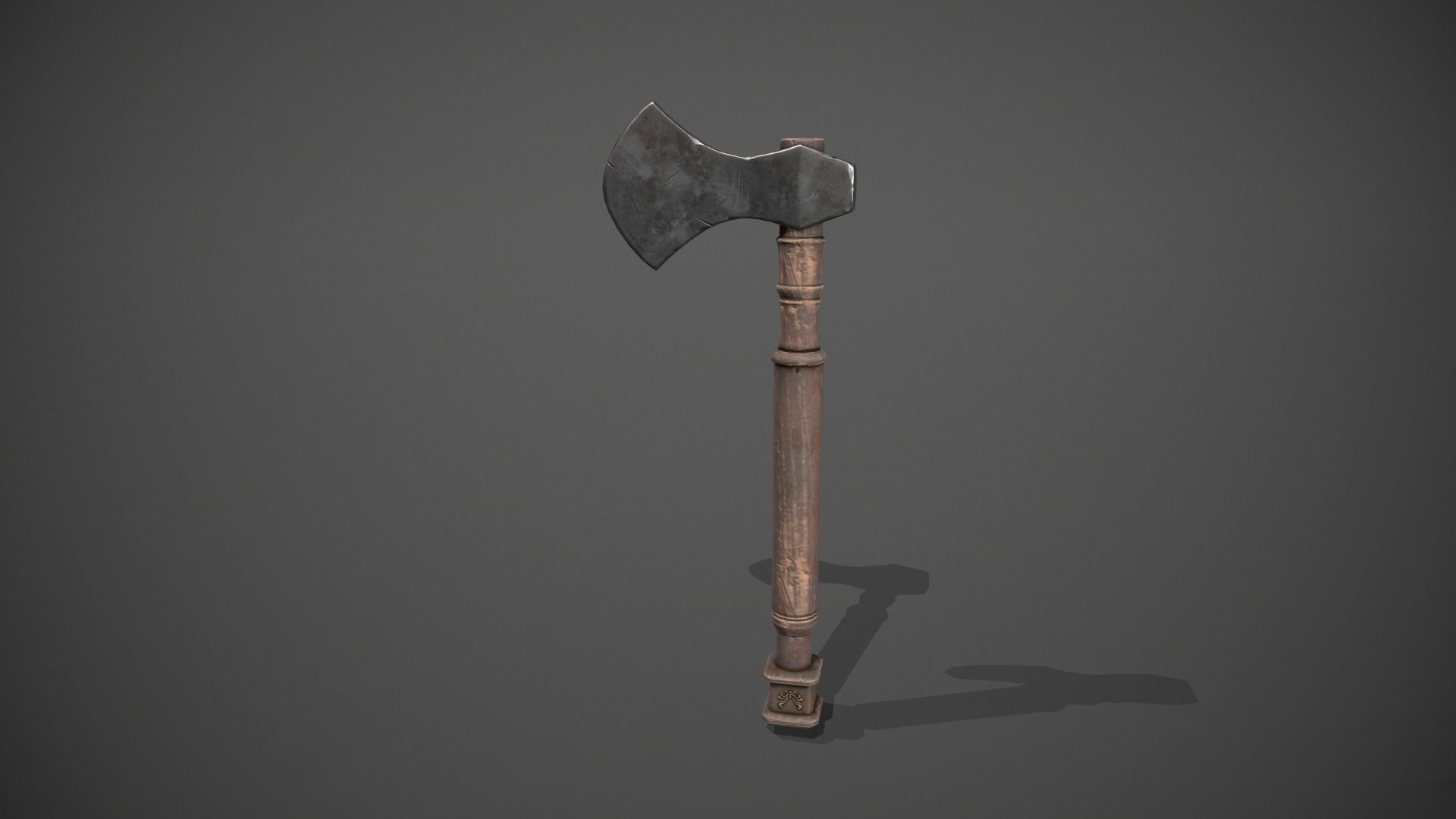 Antique Axe Low-poly 3D model_5