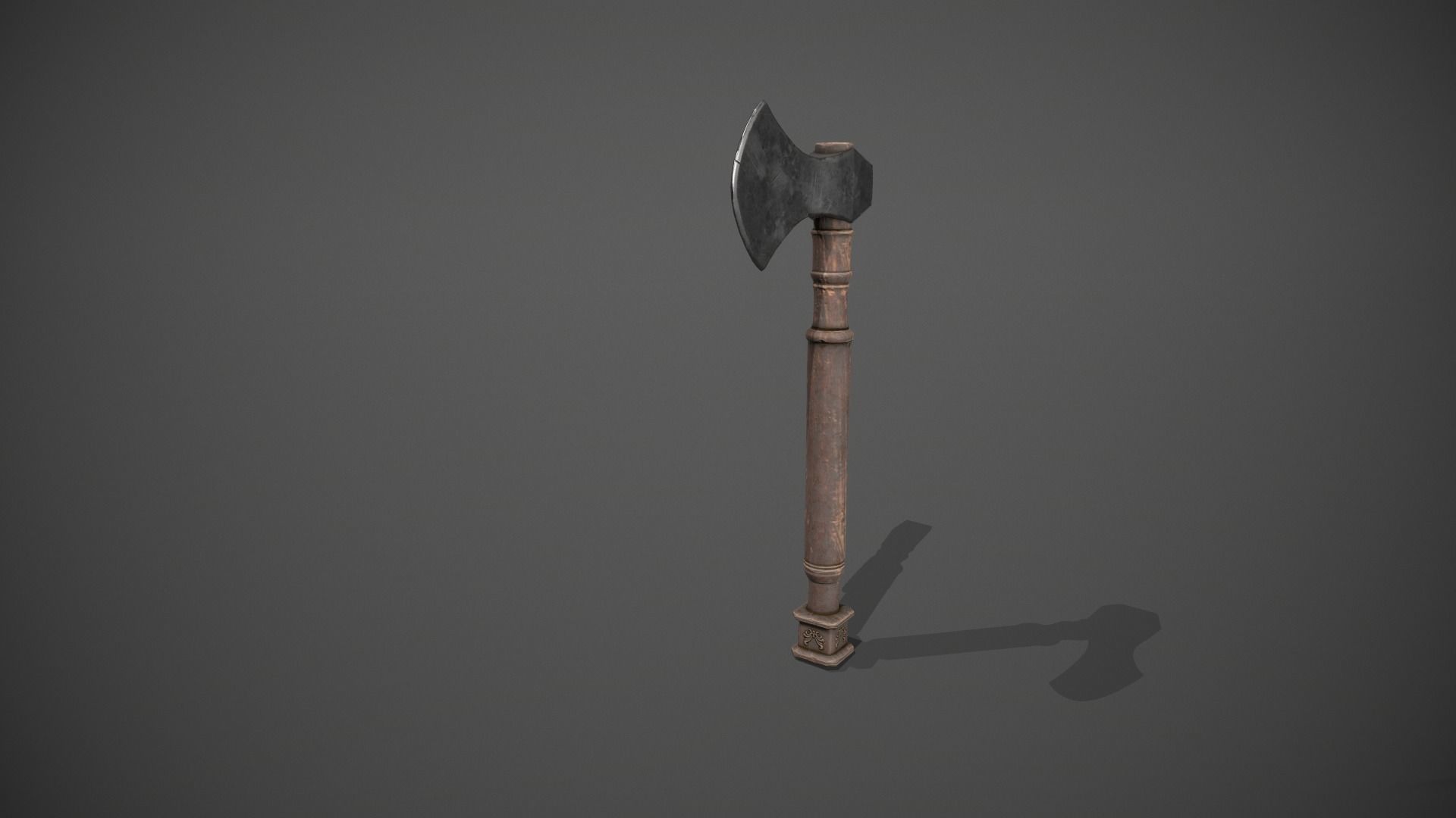Antique Axe Low-poly 3D model_7