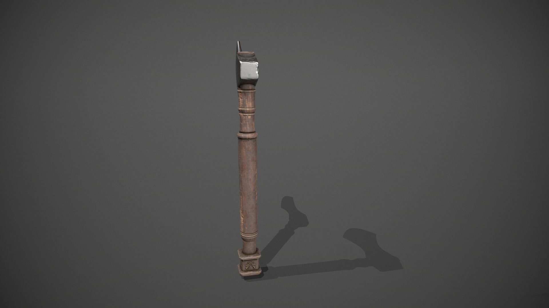 Antique Axe Low-poly 3D model_3